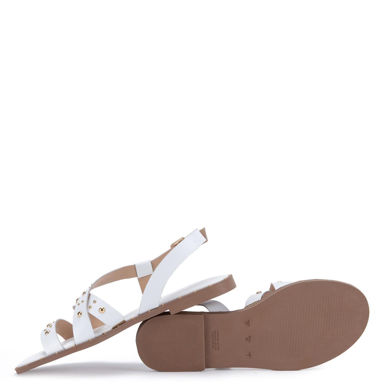 Sandalia de cuero mujer Gacel Blanco Nia-3