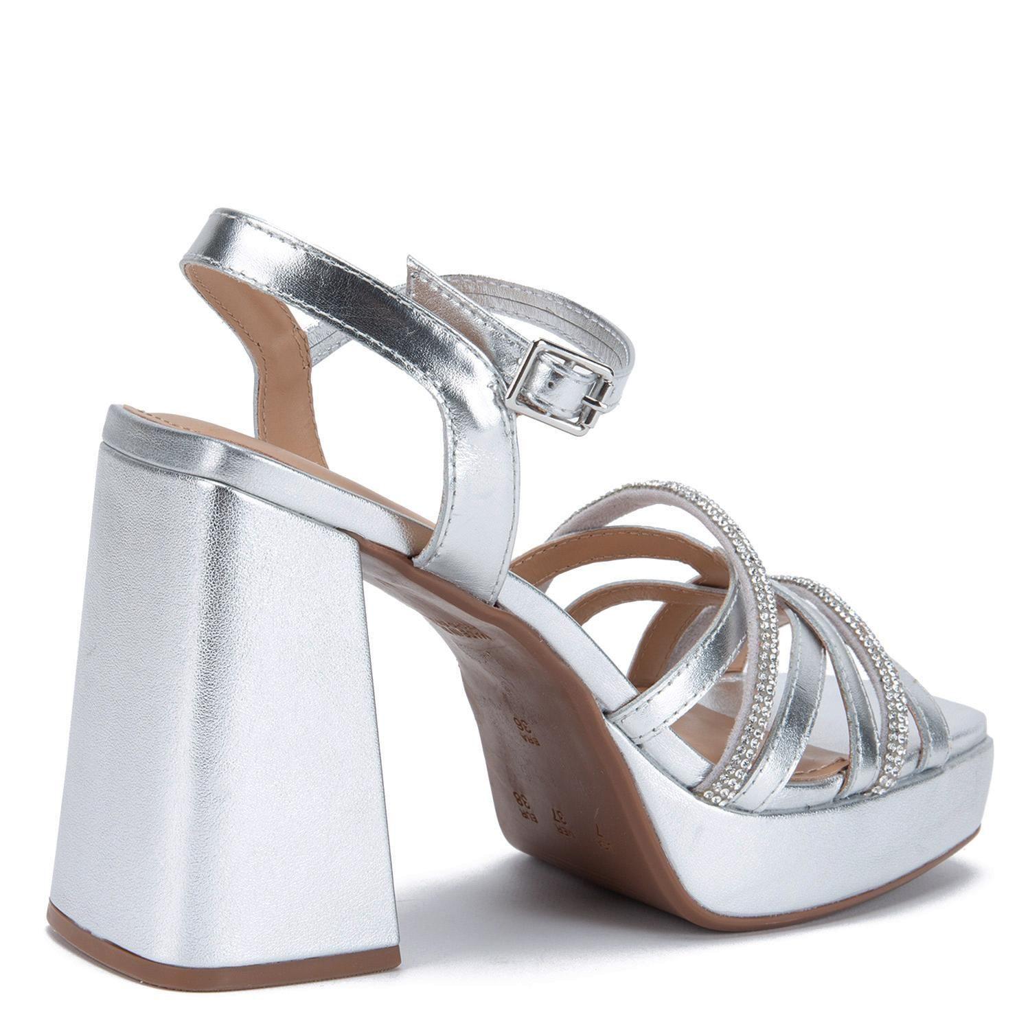 Sandalia de cuero mujer Gacel Plateado Athena-4