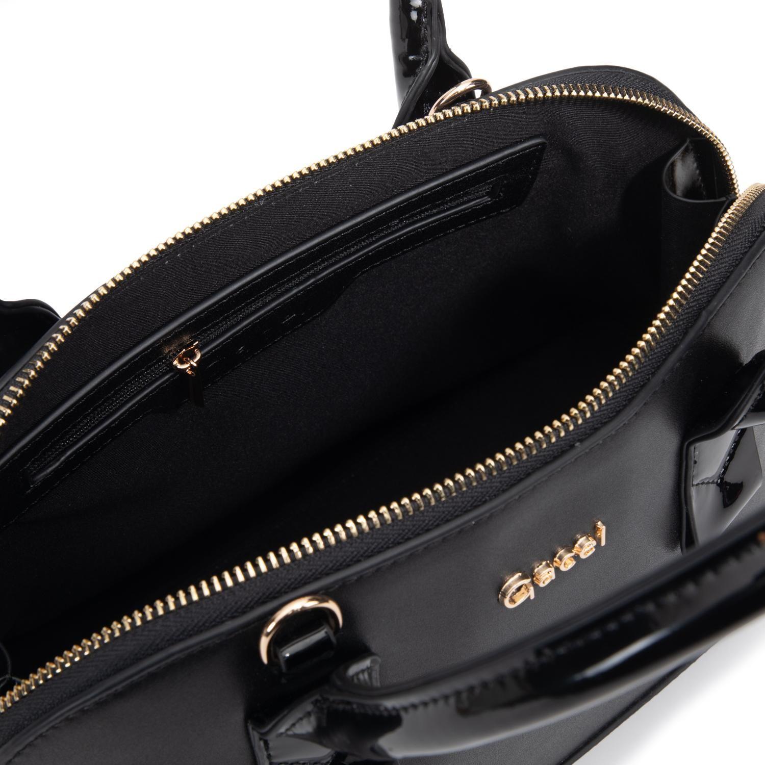 Cartera mujer Gacel negro dos asas mediana-4