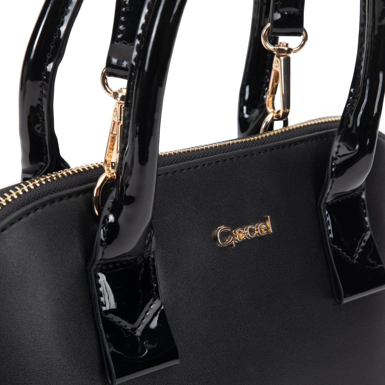 Cartera mujer Gacel negro dos asas mediana-5