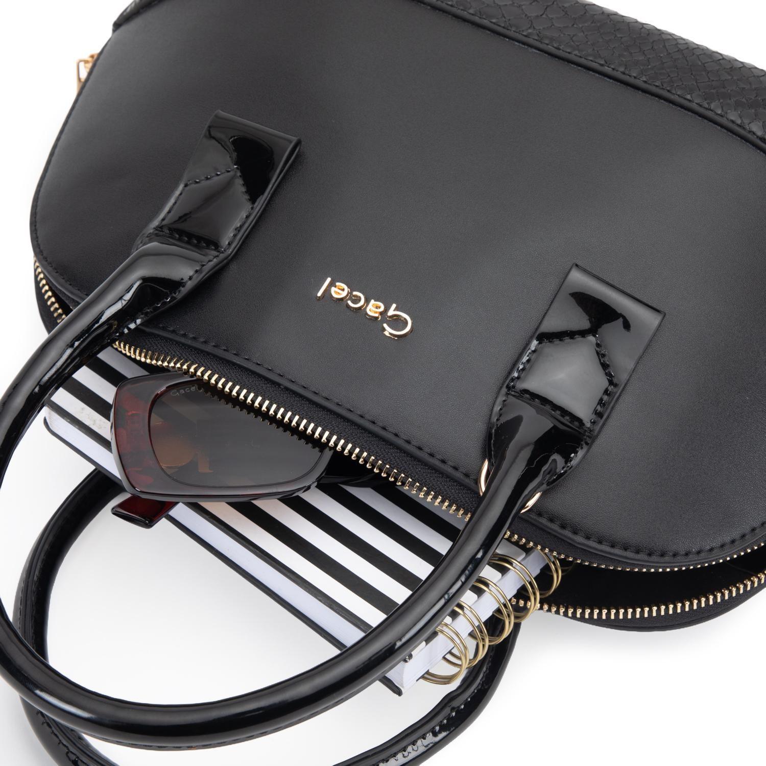 Cartera mujer Gacel negro dos asas mediana-8