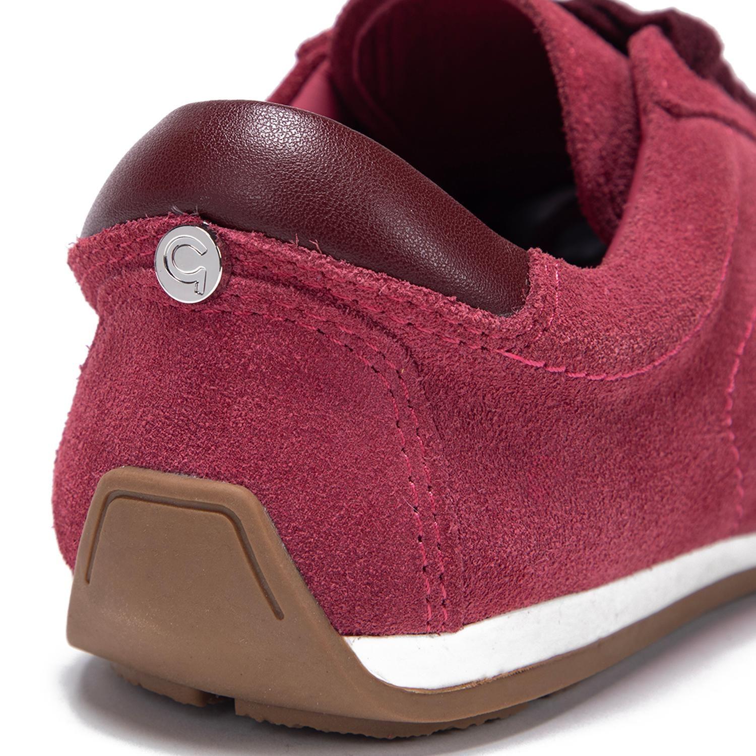 Zapatilla de cuero mujer Gacel guinda Natt 0661342-5