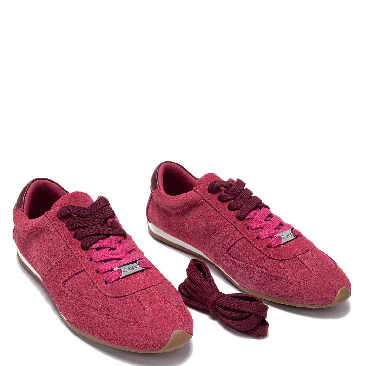 Zapatilla de cuero mujer Gacel guinda Natt 0661342-6