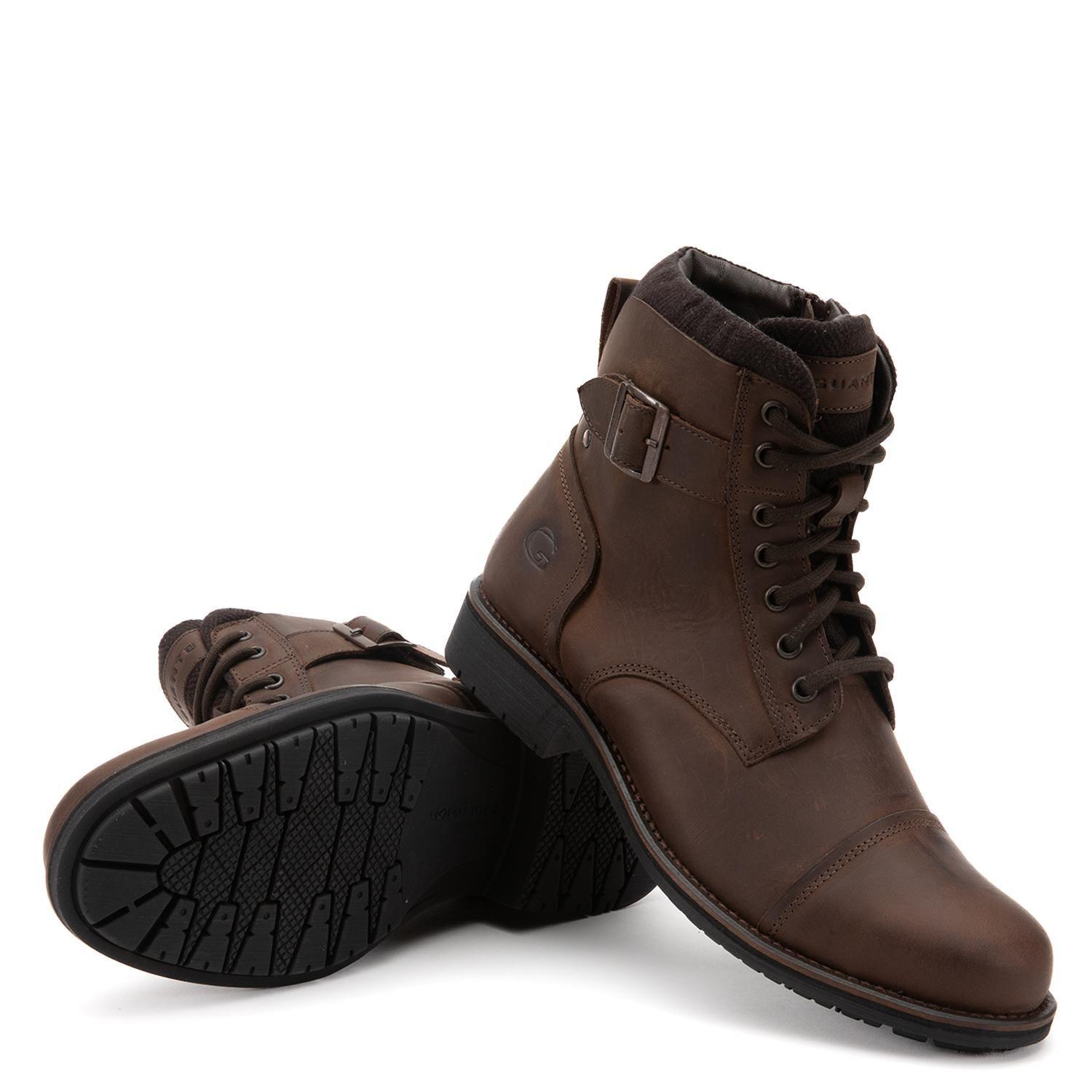 Botin de cuero hombre Guante chocolate Lancaster-3