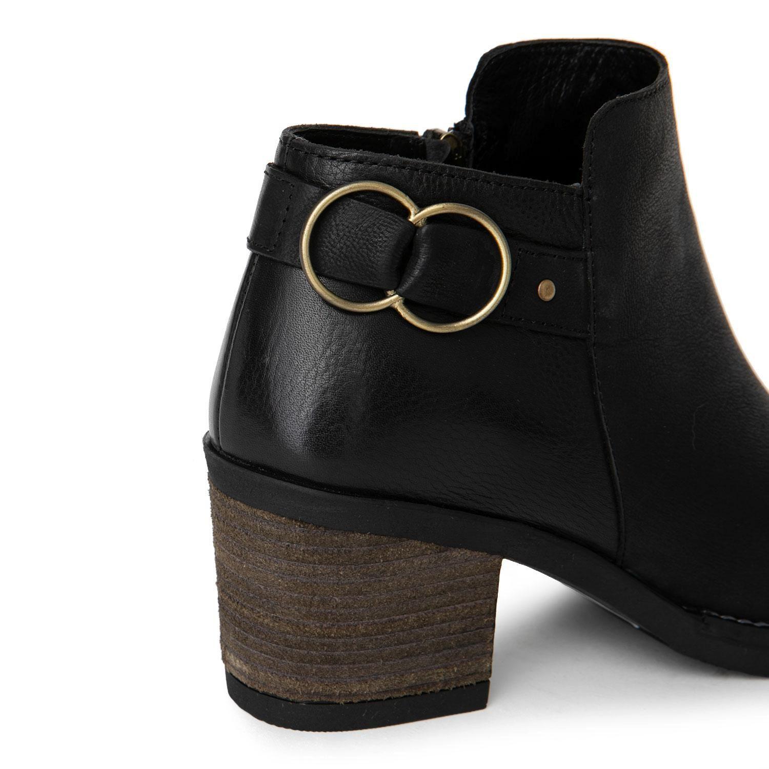 Botin de cuero mujer Gacel negro Piera-3