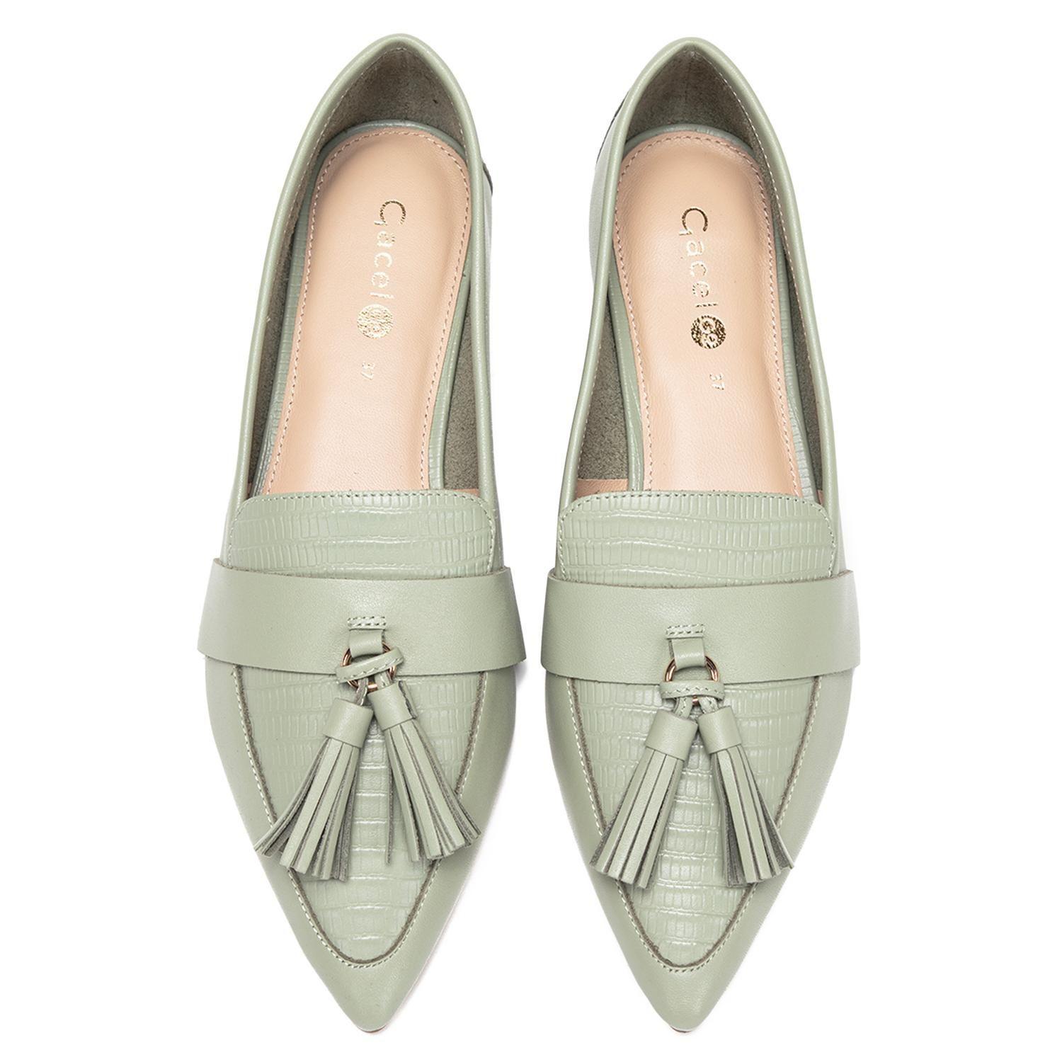 Zapato de cuero mujer Gacel olivo Haimi 0661242-3