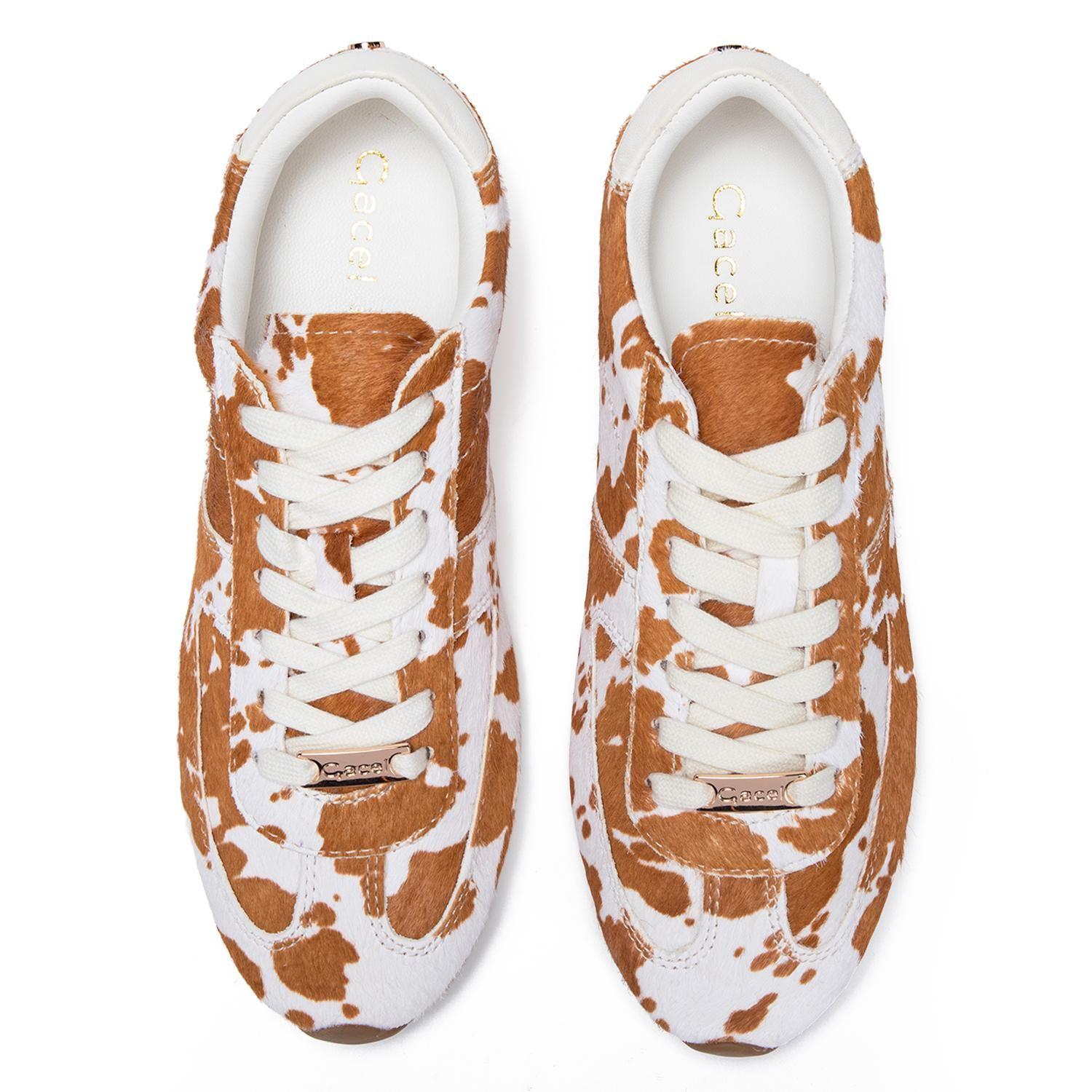 Zapatilla de cuero mujer Gacel animal print Natt-3