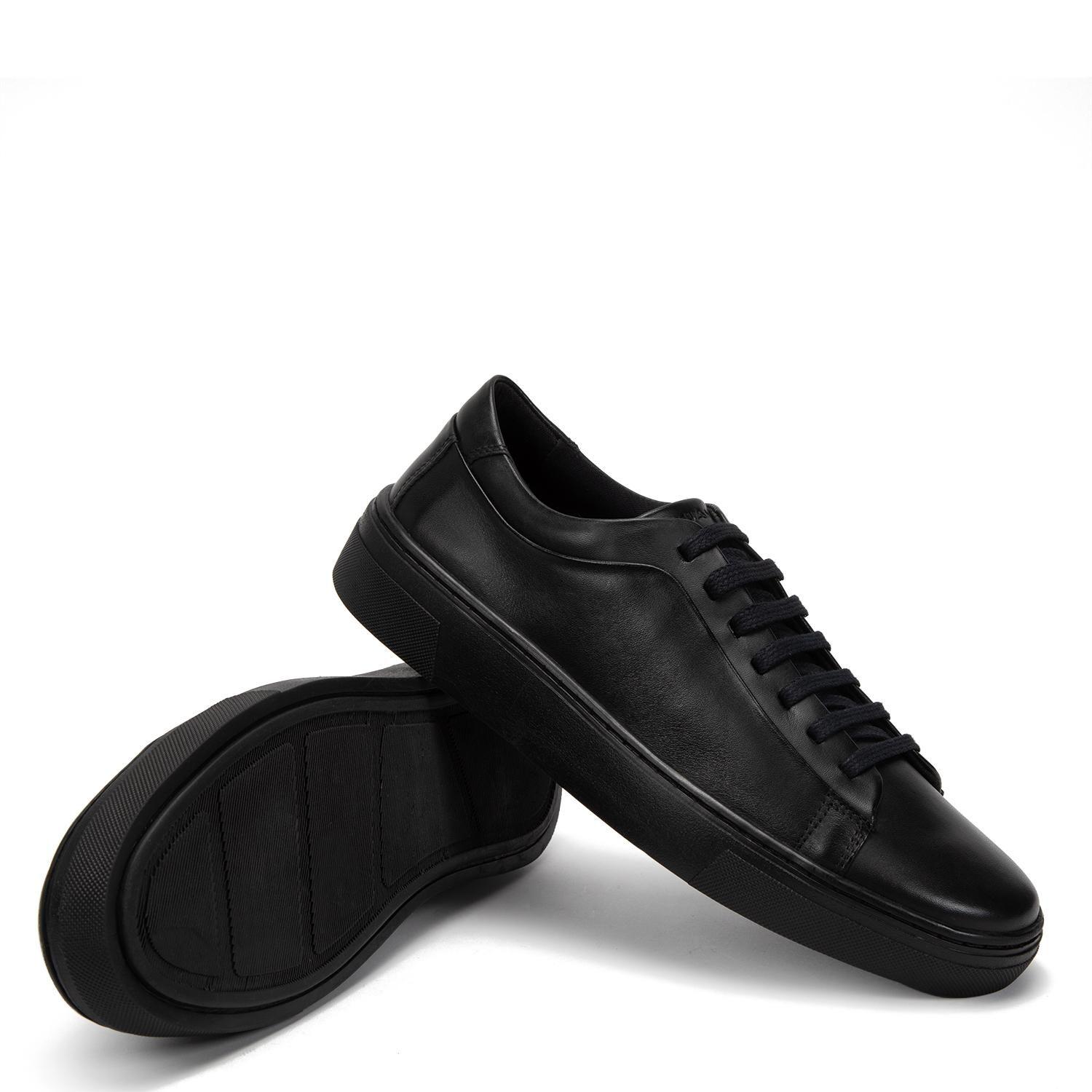 Zapatilla de cuero hombre Guante negro Germany-3