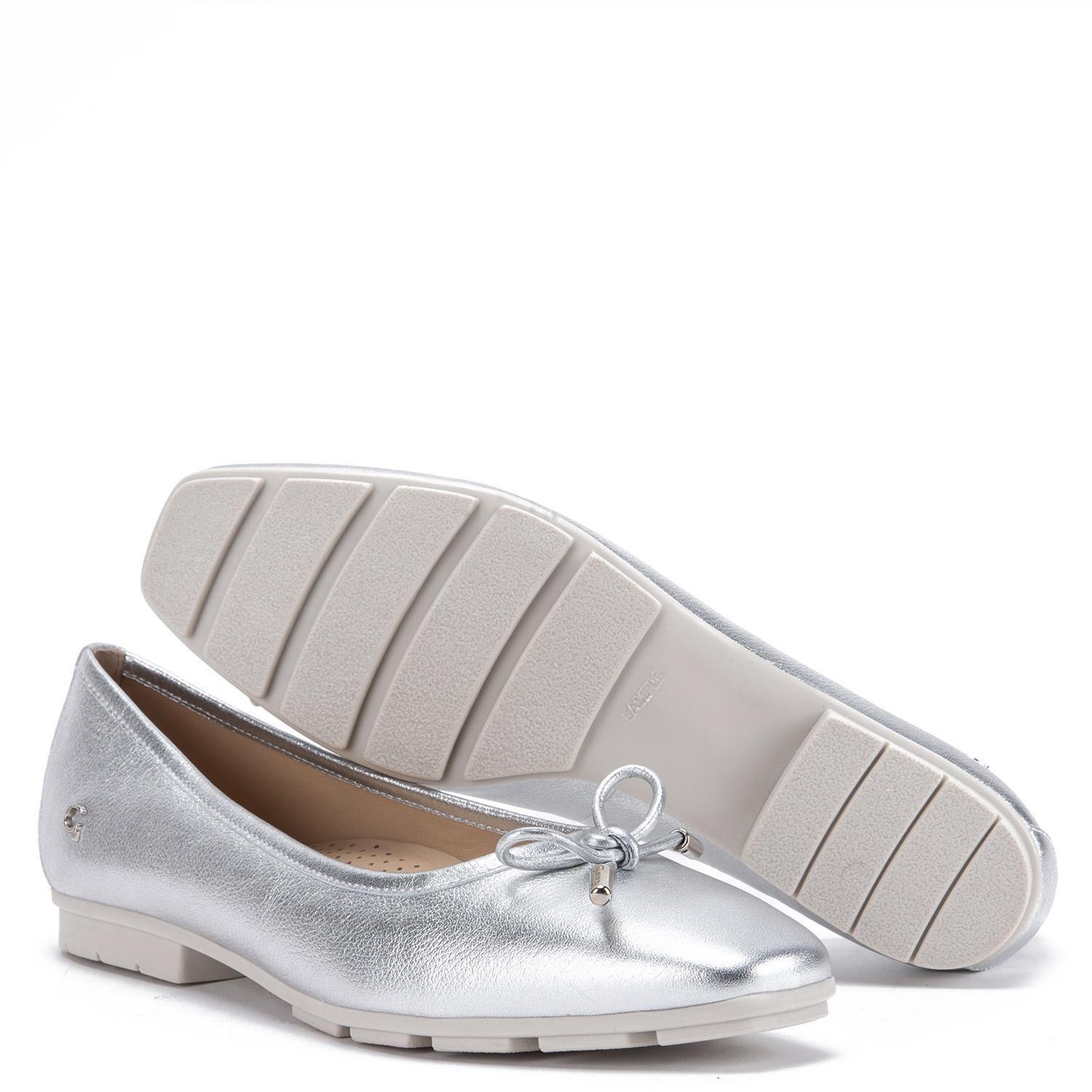 Zapato de cuero mujer Gacel plateado Capri-3