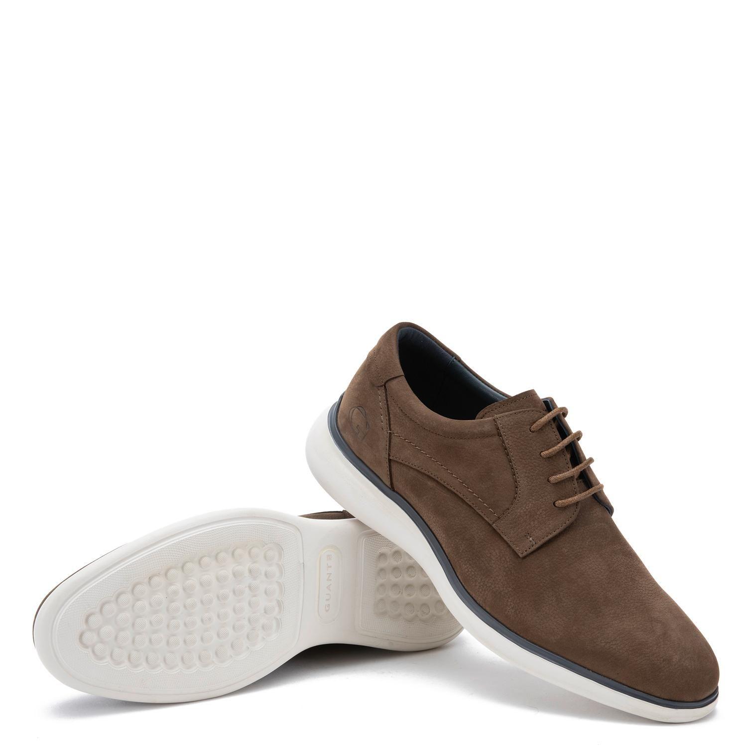 Zapato de cuero hombre Guante café Fez-3