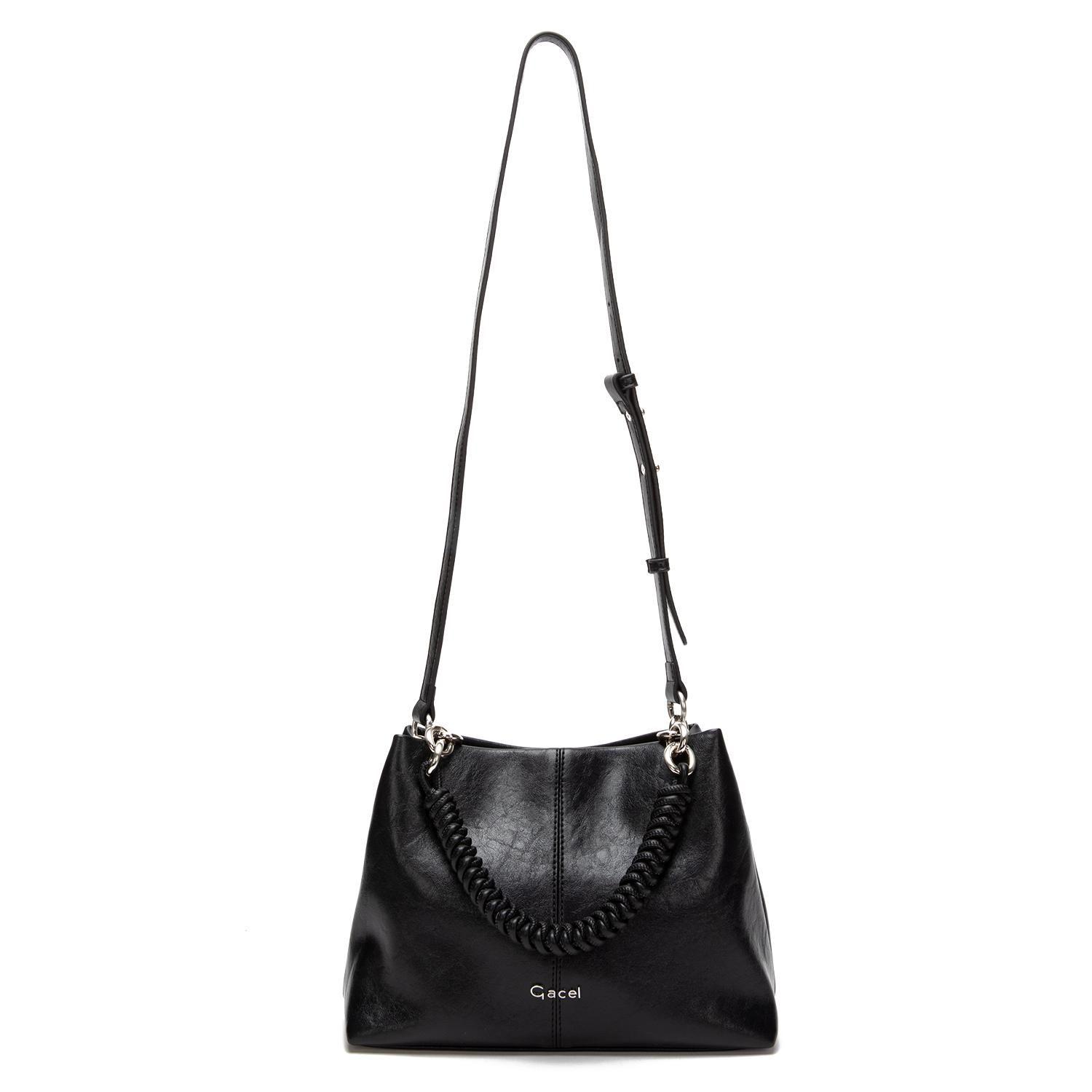 Cartera mujer Gacel negro bandolera grande-1