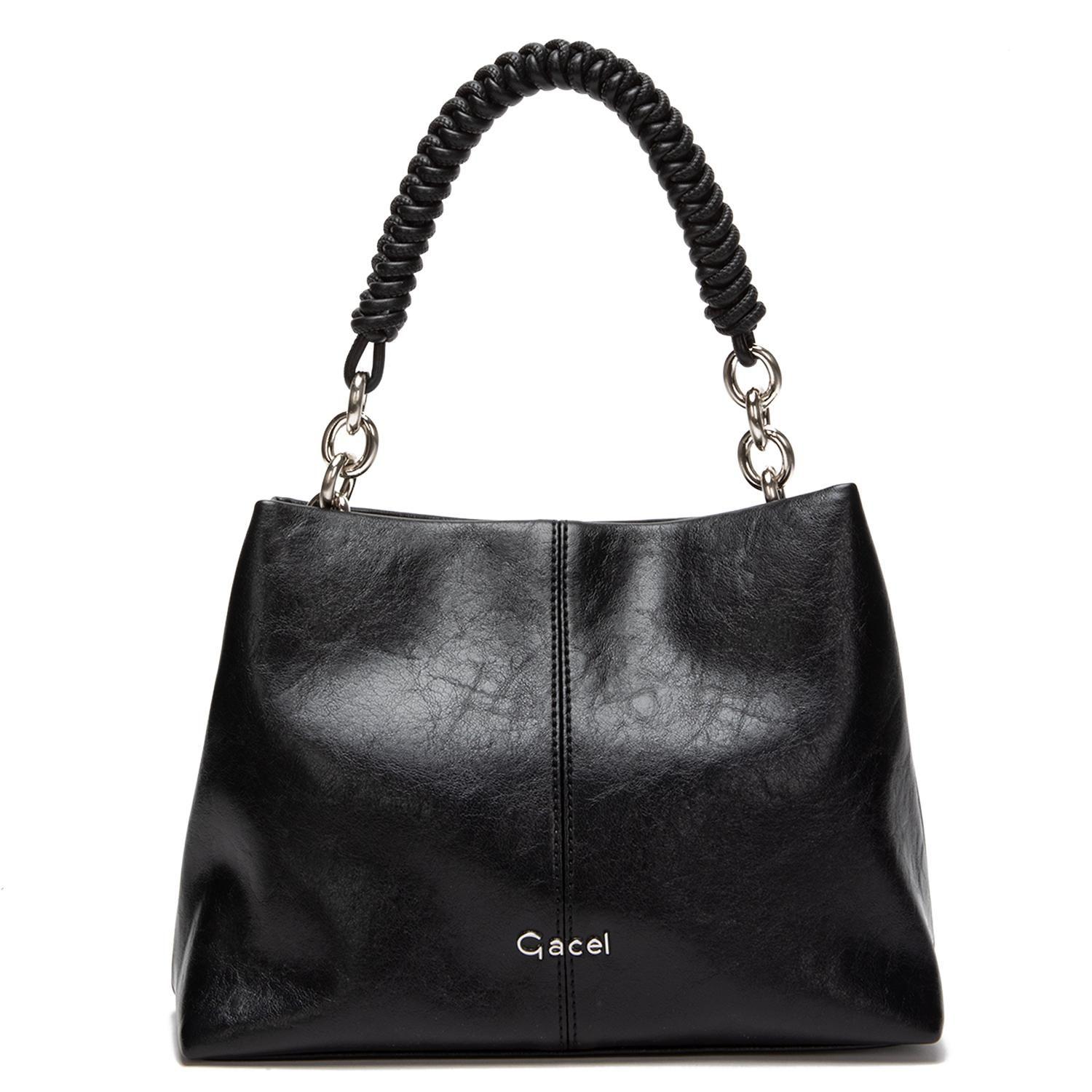 Cartera mujer Gacel negro bandolera grande-2