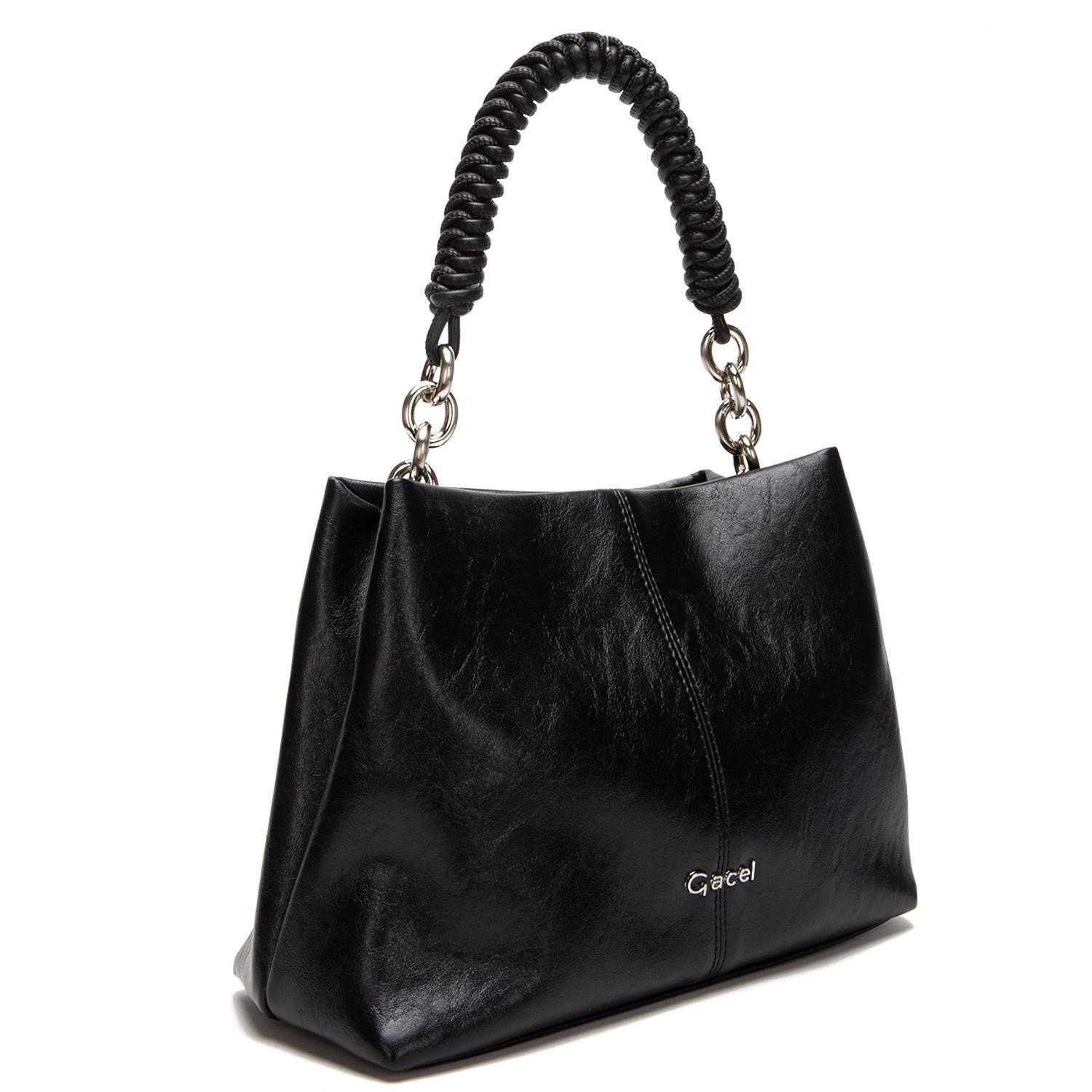 Cartera mujer Gacel negro bandolera grande-3