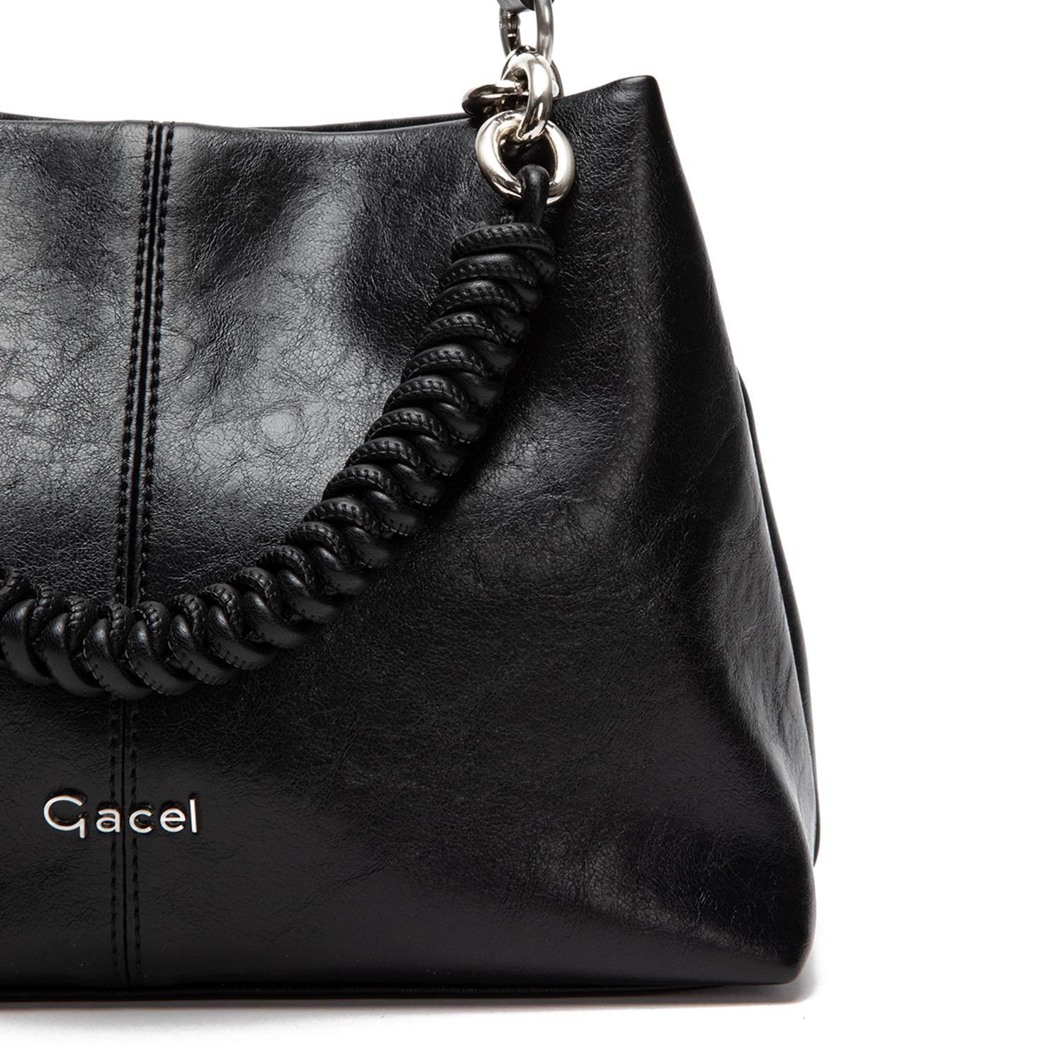 Cartera mujer Gacel negro bandolera grande-6