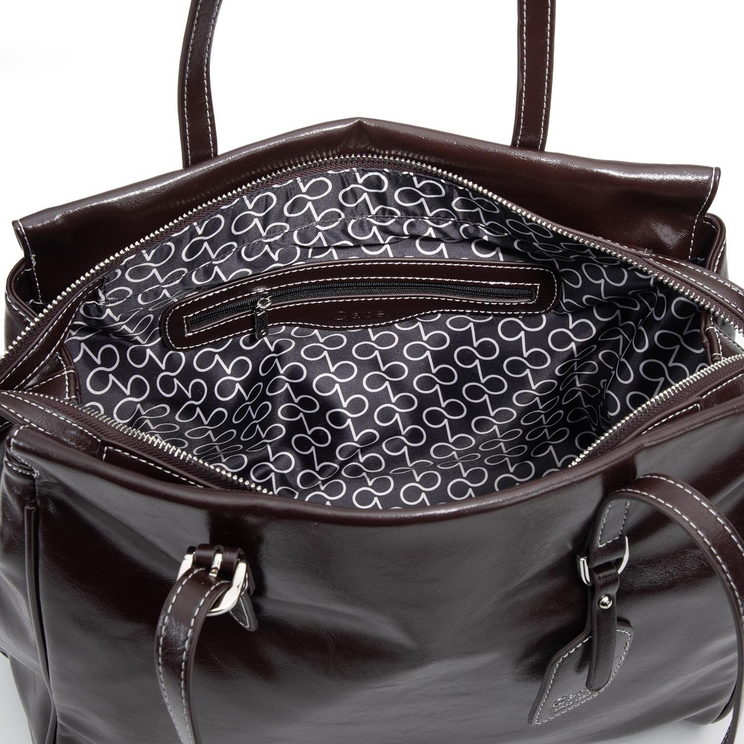 Cartera mujer Gacel chocolate dos asas grande-4
