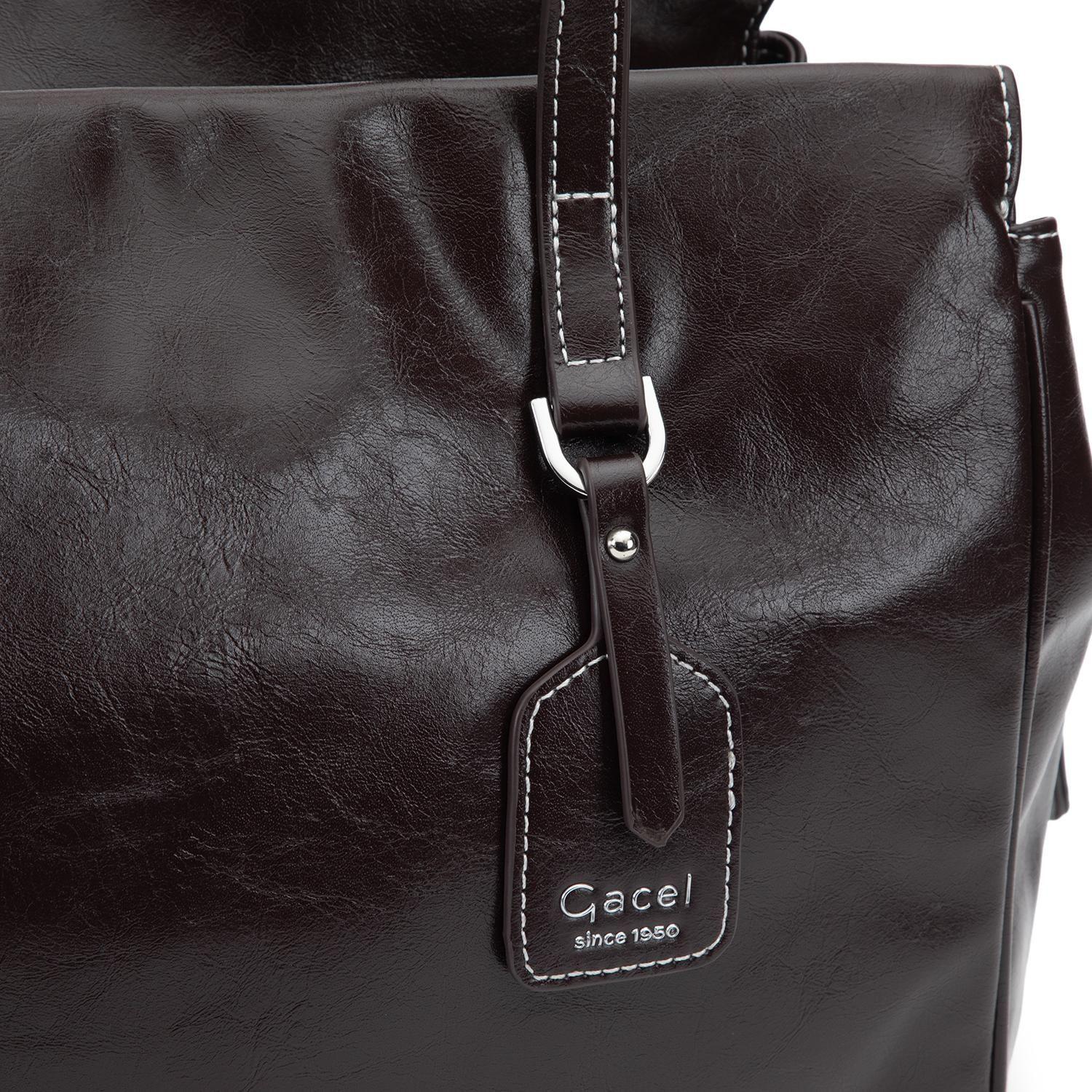 Cartera mujer Gacel chocolate dos asas grande-6