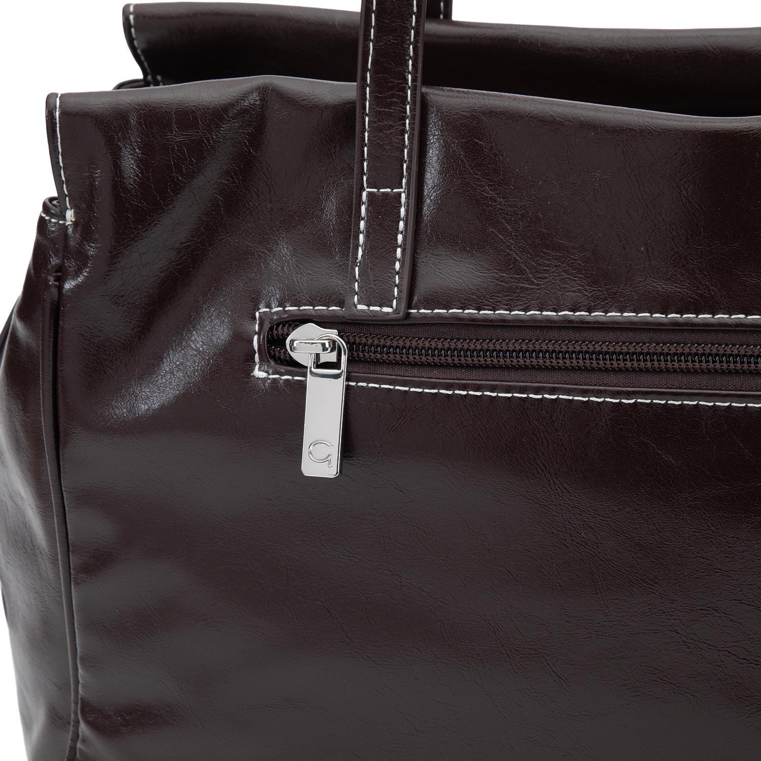 Cartera mujer Gacel chocolate dos asas grande-7