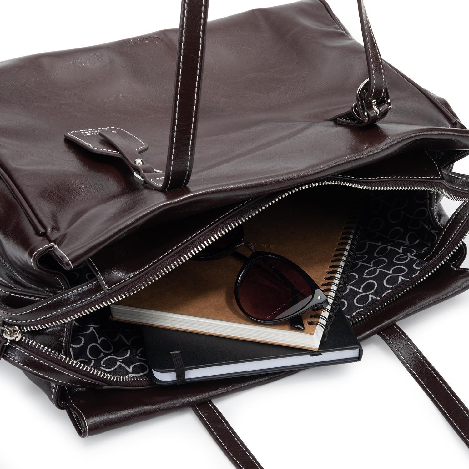 Cartera mujer Gacel chocolate dos asas grande-8