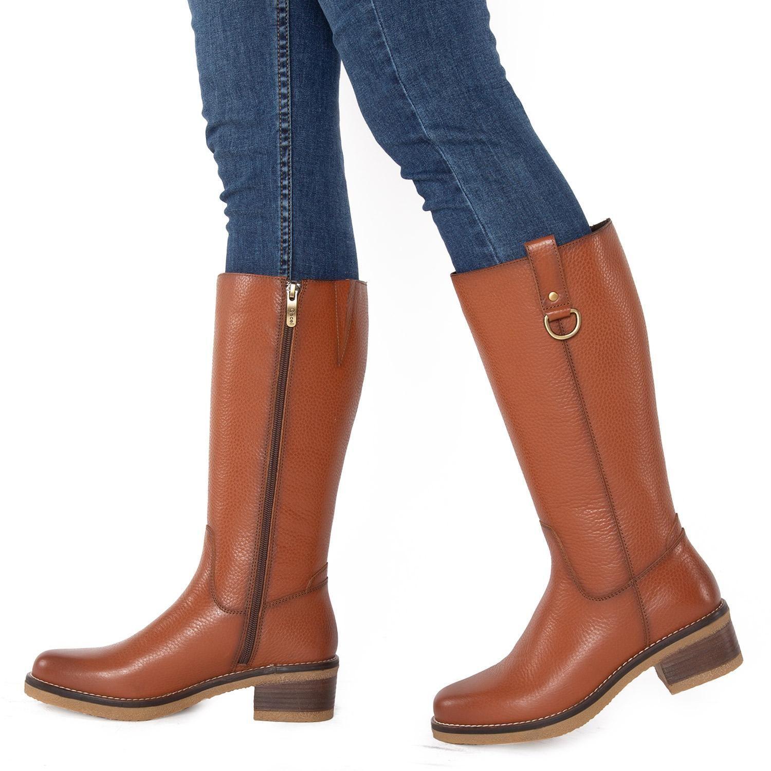 Bota de cuero mujer Gacel tostado Mika 0659310-1