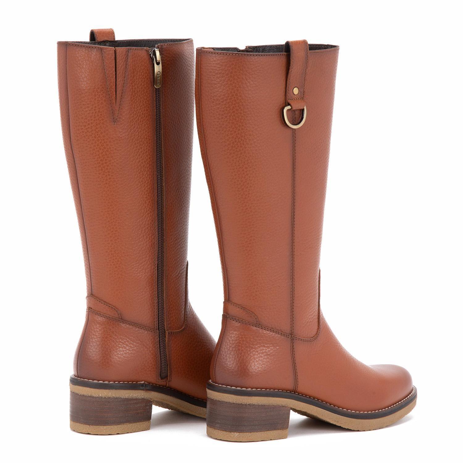Bota de cuero mujer Gacel tostado Mika 0659310-3