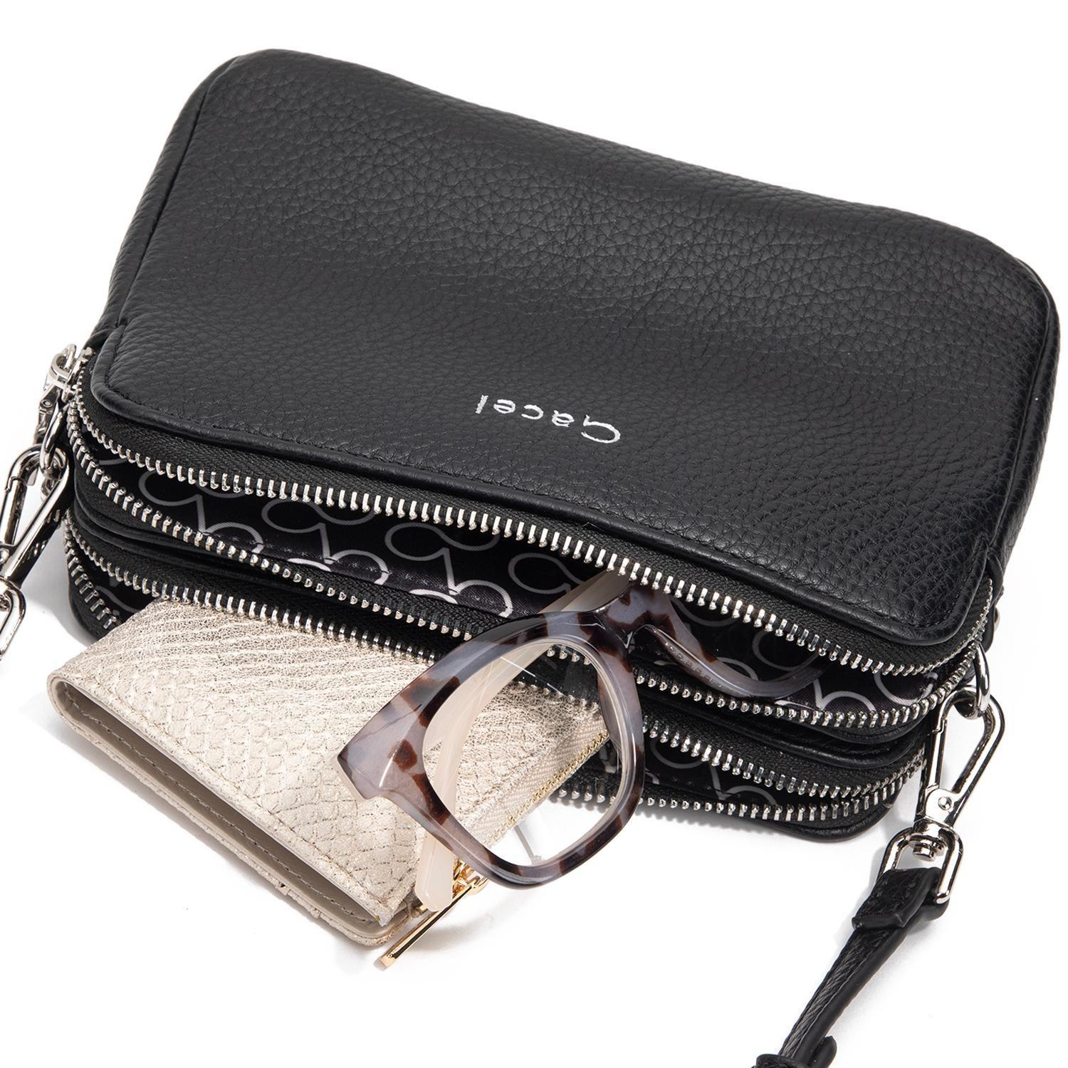 Cartera mujer Gacel negro bandolera pequeña-8