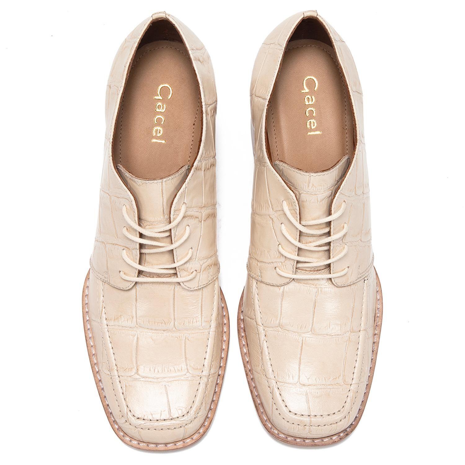 Zapato de cuero mujer Gacel crudo Klaudia-3