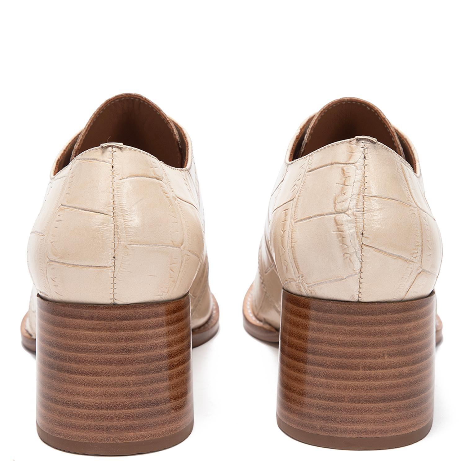 Zapato de cuero mujer Gacel crudo Klaudia-4
