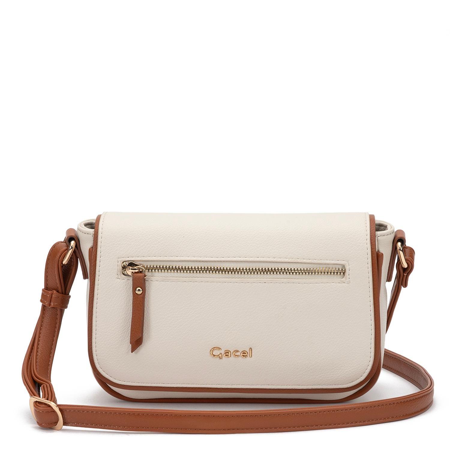 Cartera mujer Gacel off white bandolera grande-0