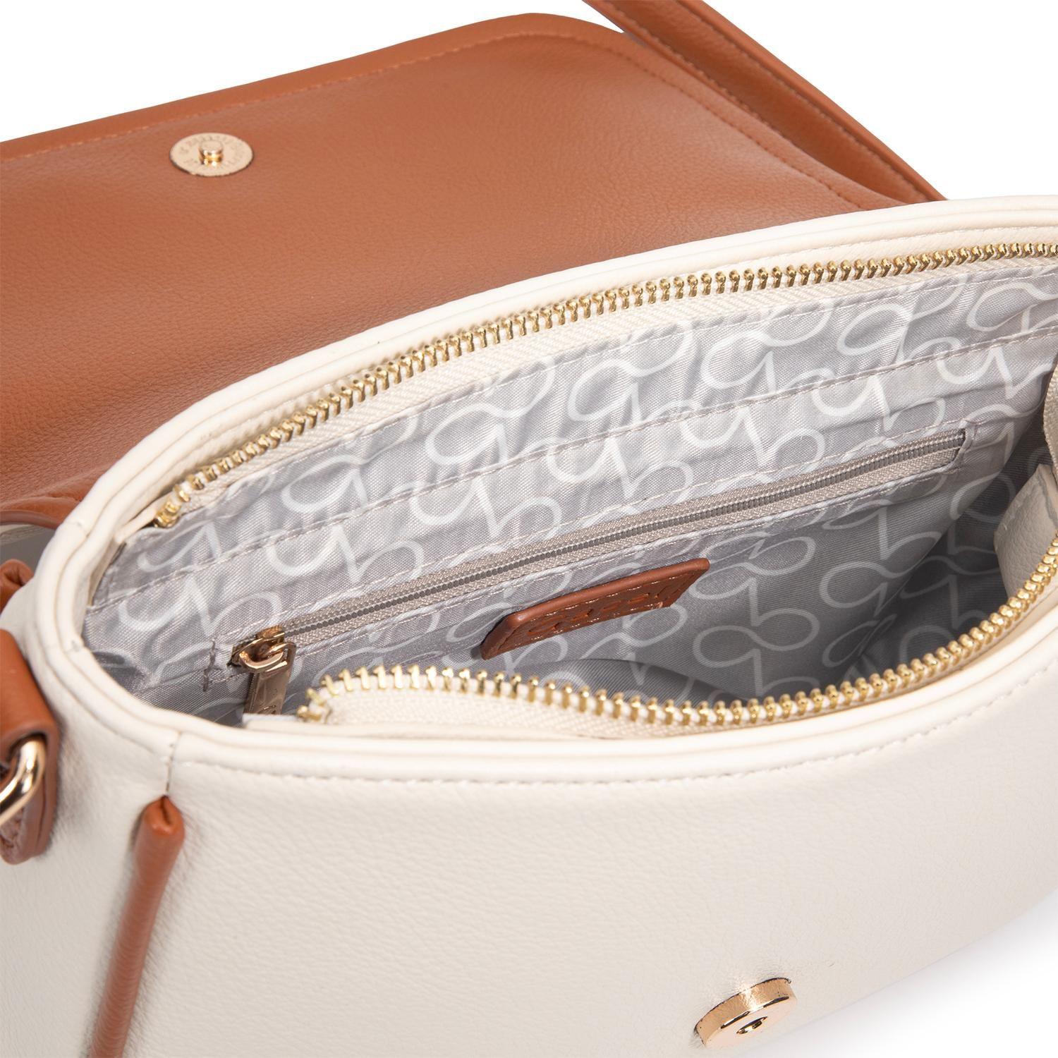 Cartera mujer Gacel off white bandolera grande-4