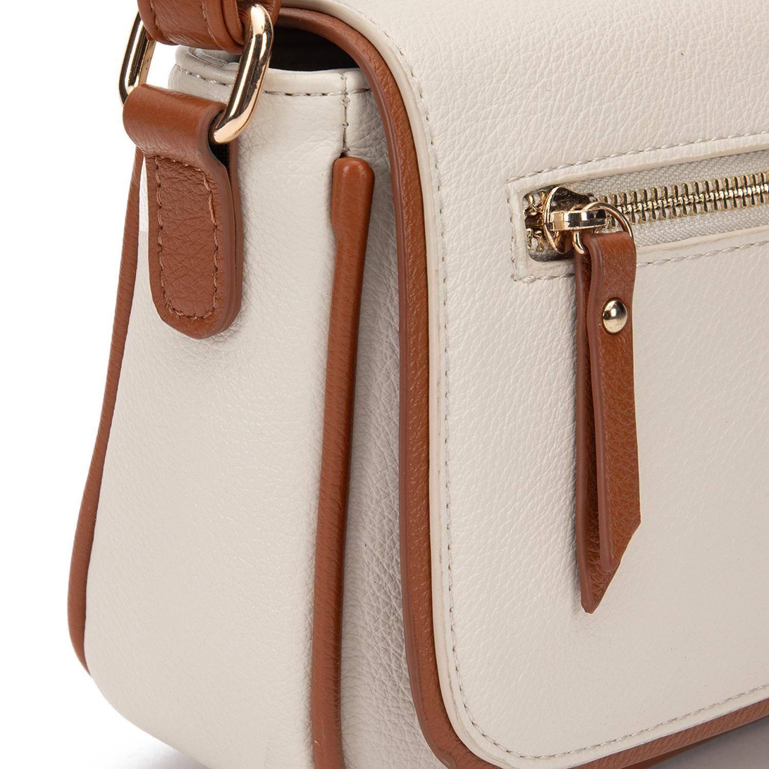 Cartera mujer Gacel off white bandolera grande-5