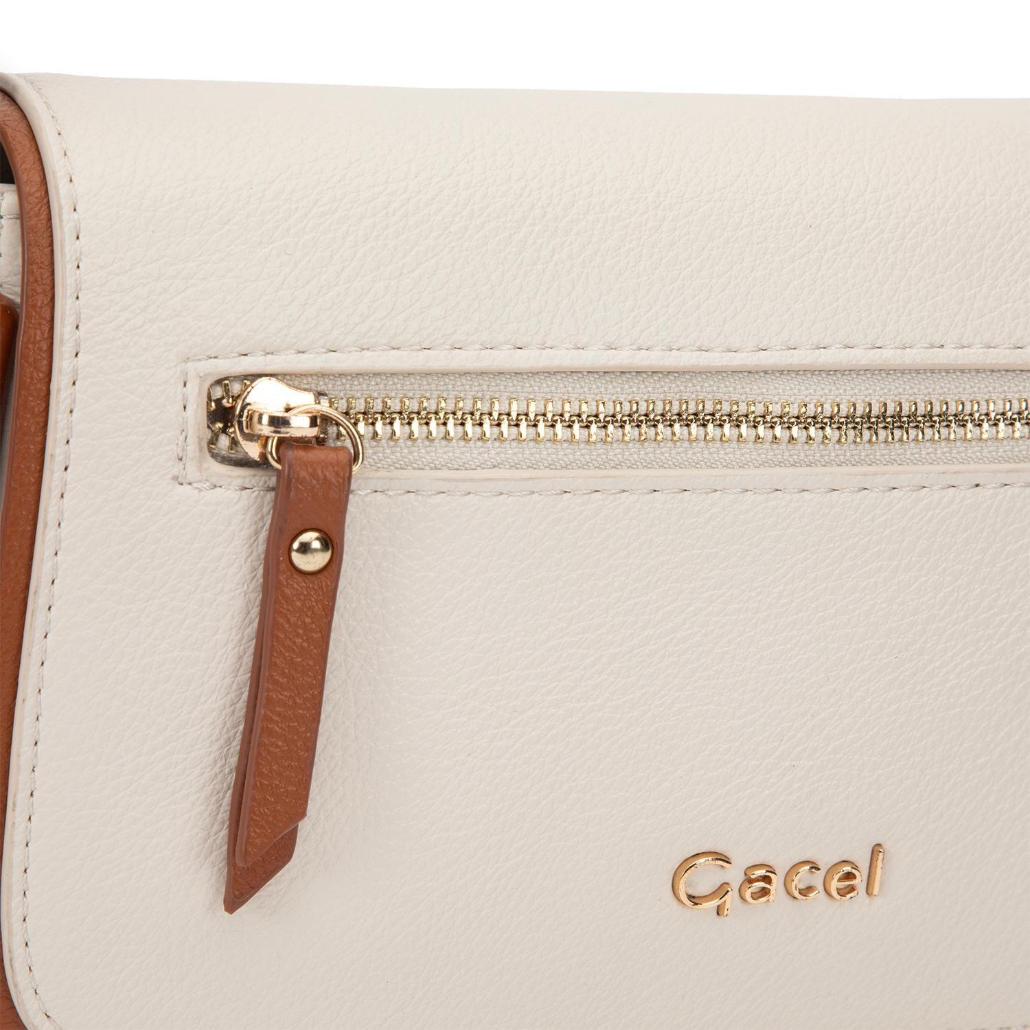 Cartera mujer Gacel off white bandolera grande-6