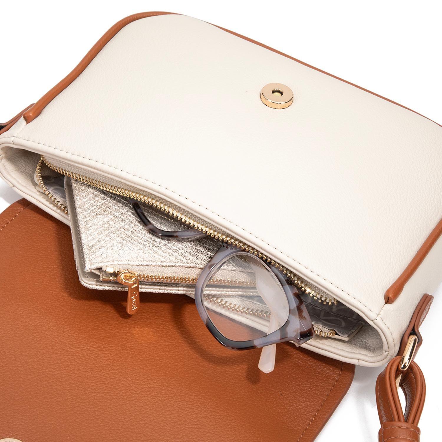 Cartera mujer Gacel off white bandolera grande-8