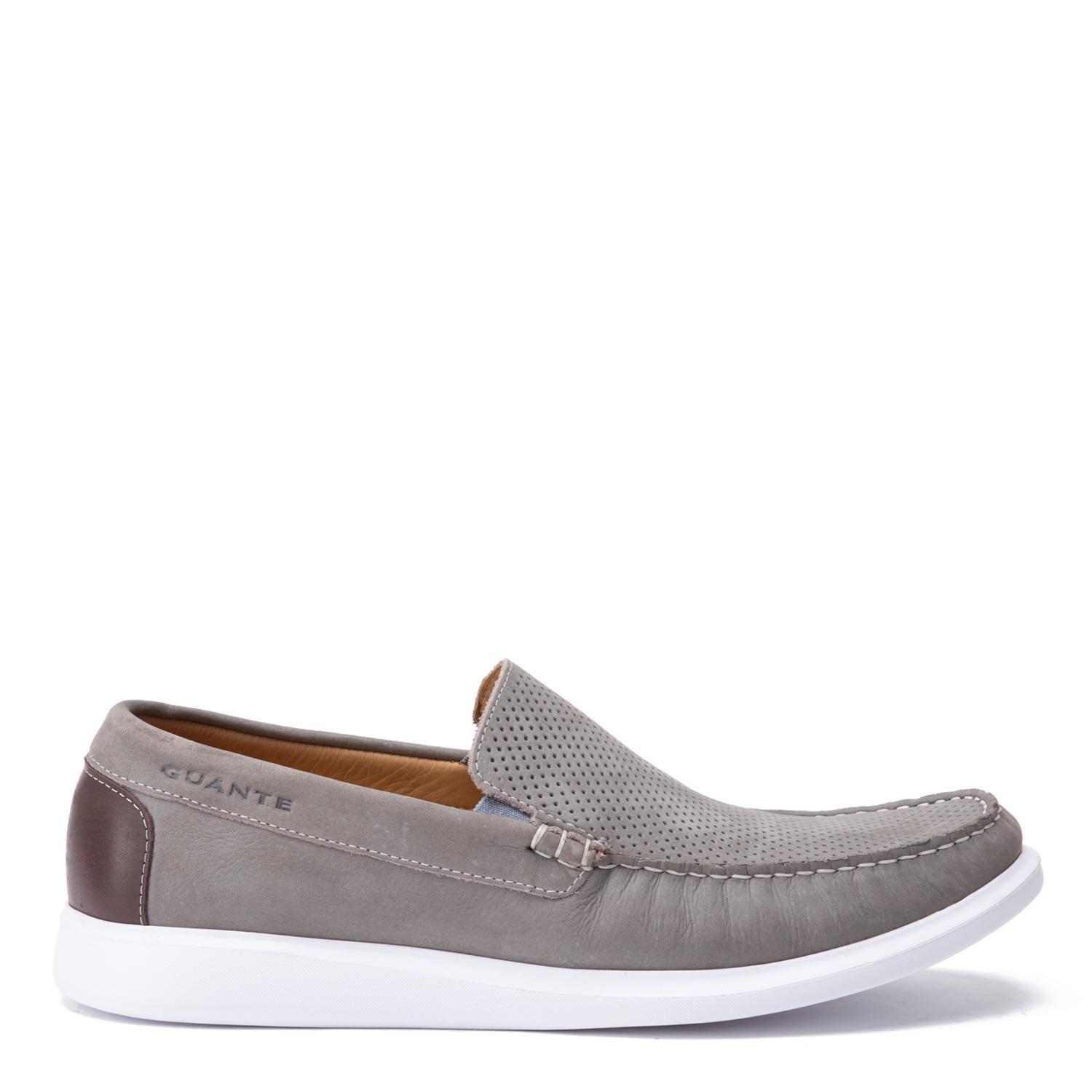 Mocasin de cuero hombre Guante gris Cannes-0