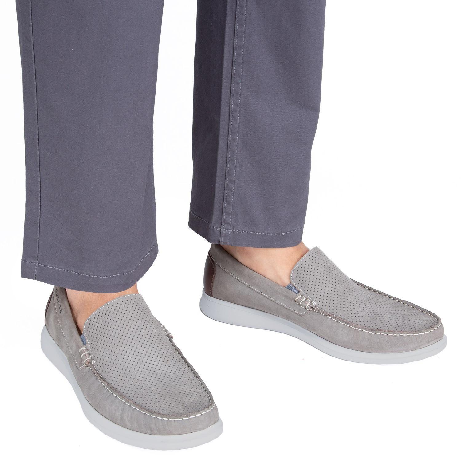 Mocasin de cuero hombre Guante gris Cannes-1
