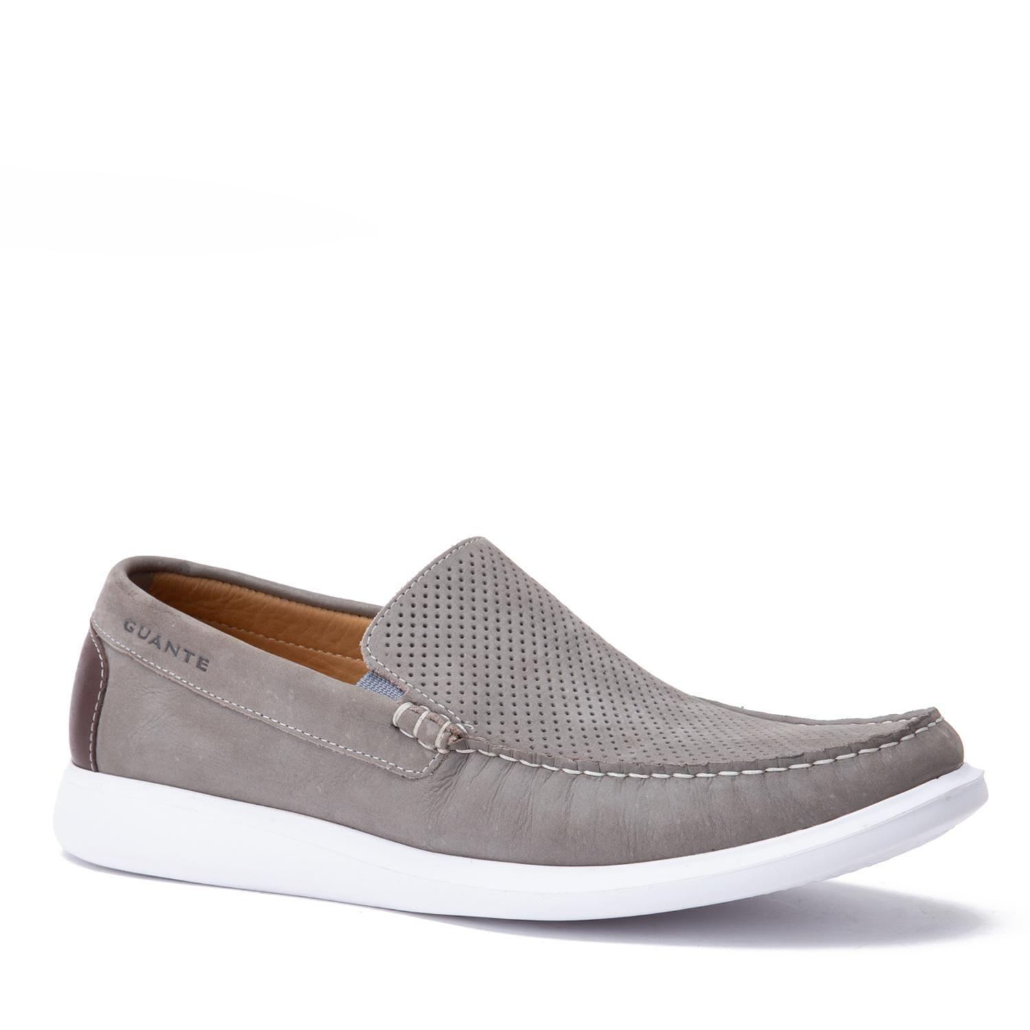 Mocasin de cuero hombre Guante gris Cannes-2