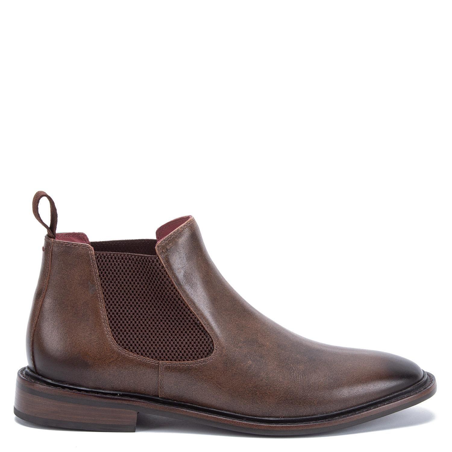 Botin de cuero hombre Guante chocolate Suela-0