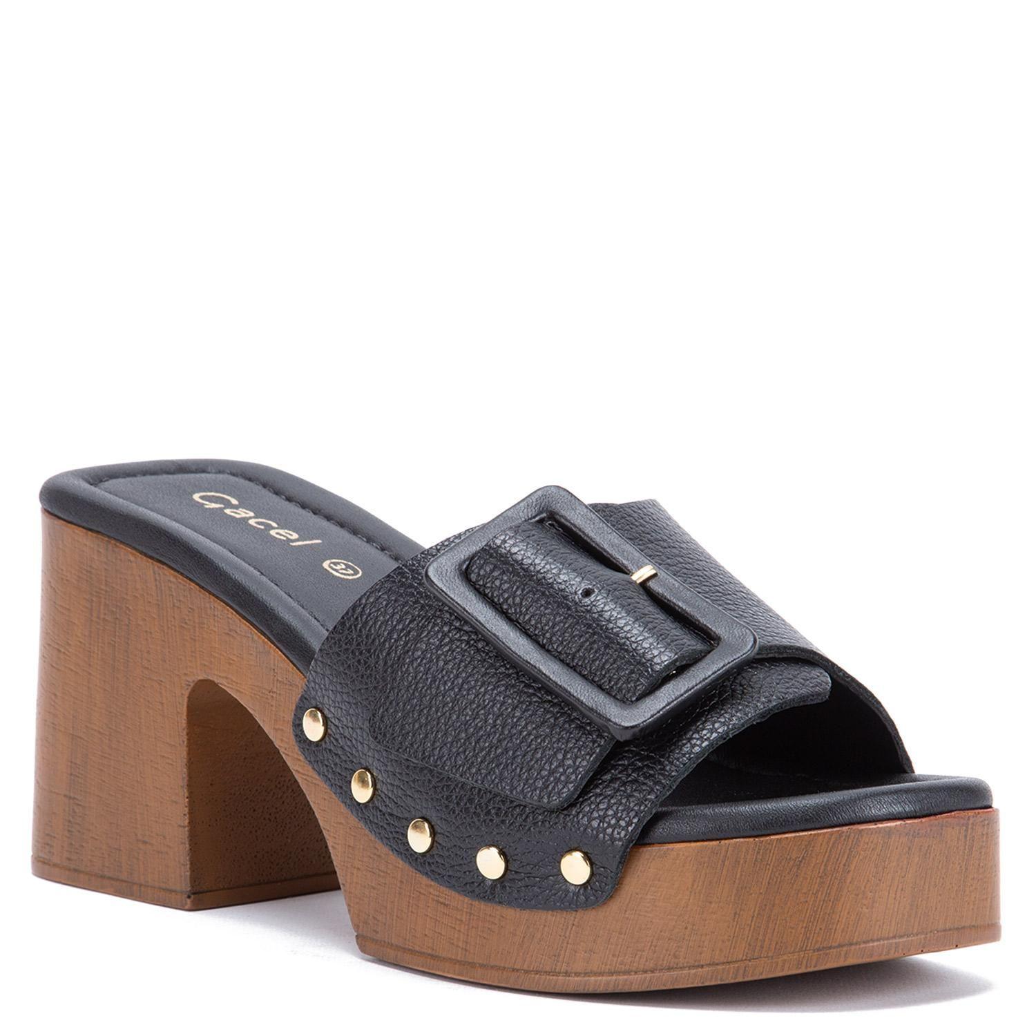 Sandalia de cuero mujer Gacel negro Daisy-2