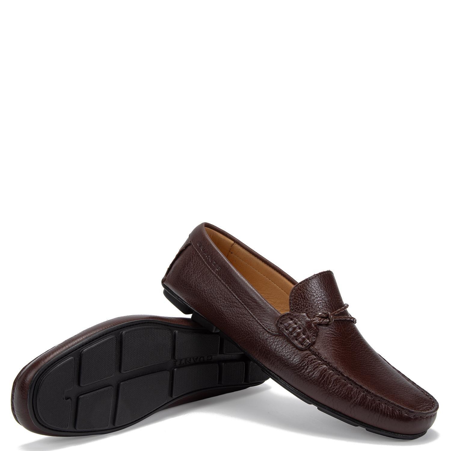 Mocasin de cuero hombre Guante chocolate Ancona-3