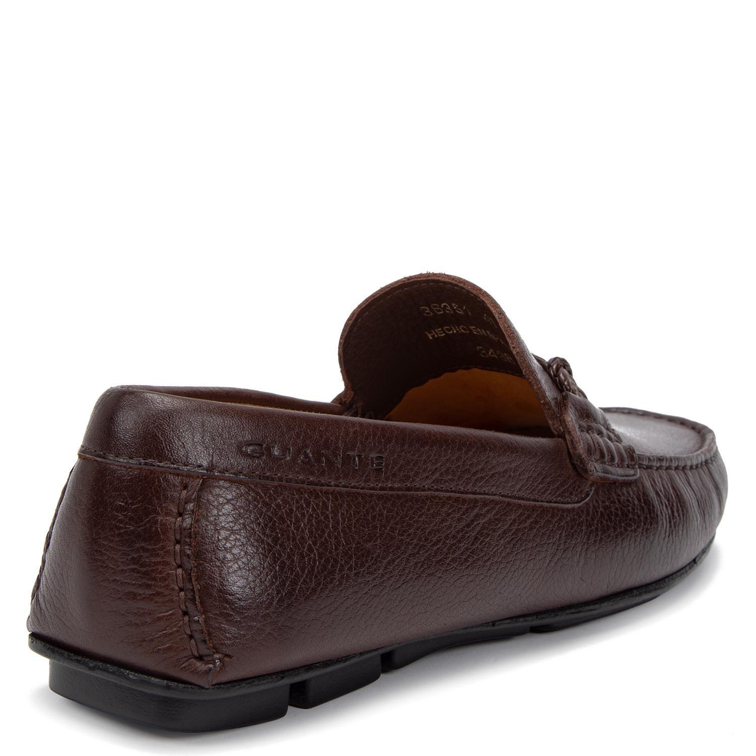Mocasin de cuero hombre Guante chocolate Ancona-4