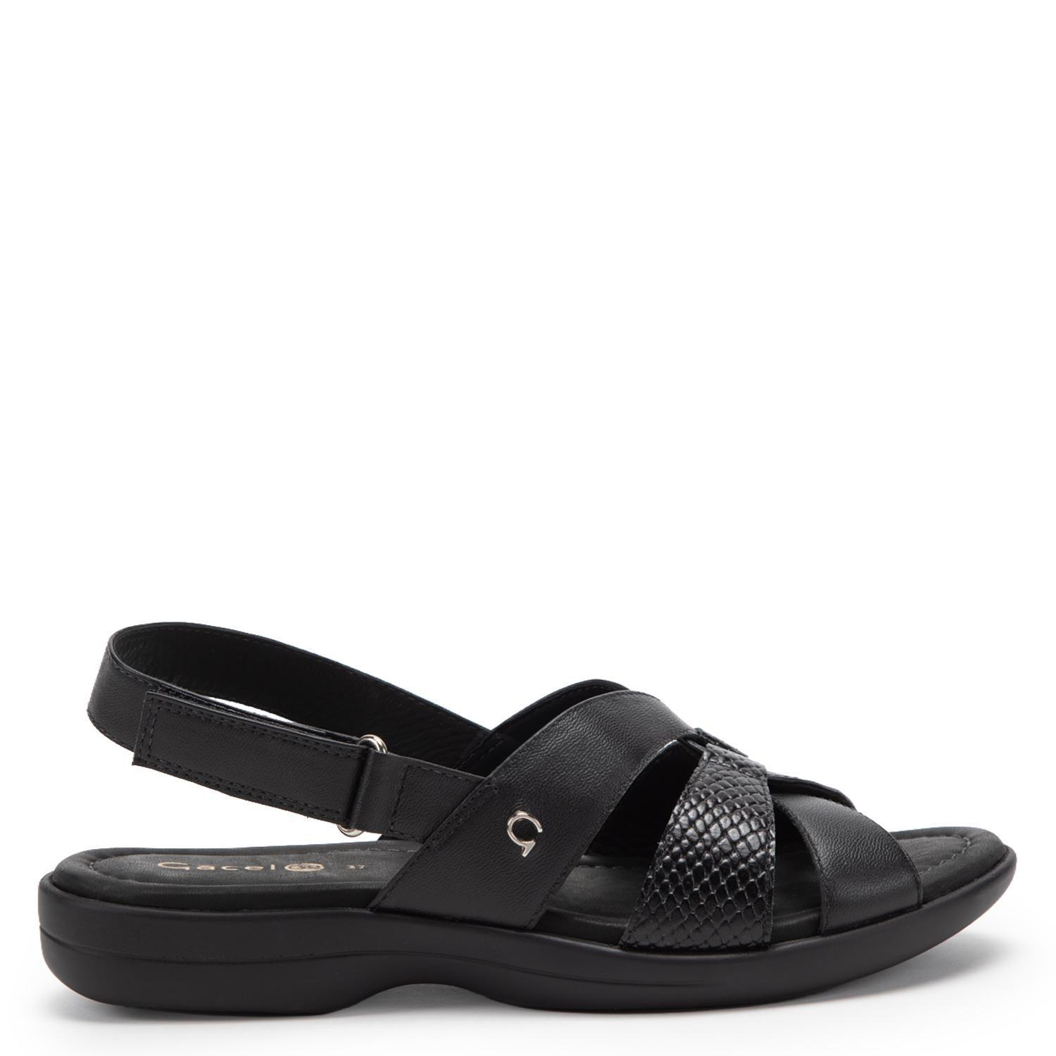 Sandalia de cuero mujer Gacel negro Arely-0
