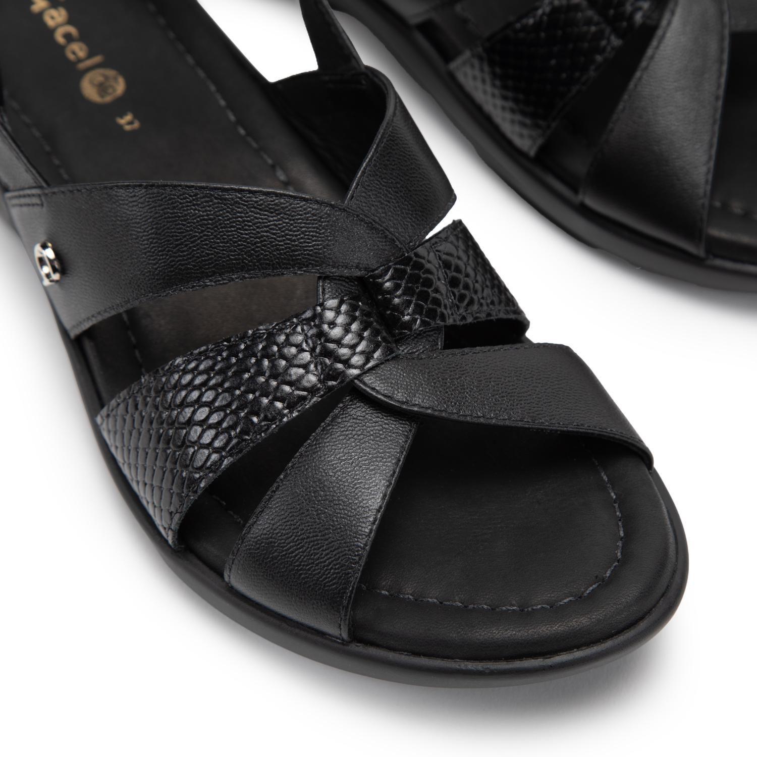 Sandalia de cuero mujer Gacel negro Arely-5
