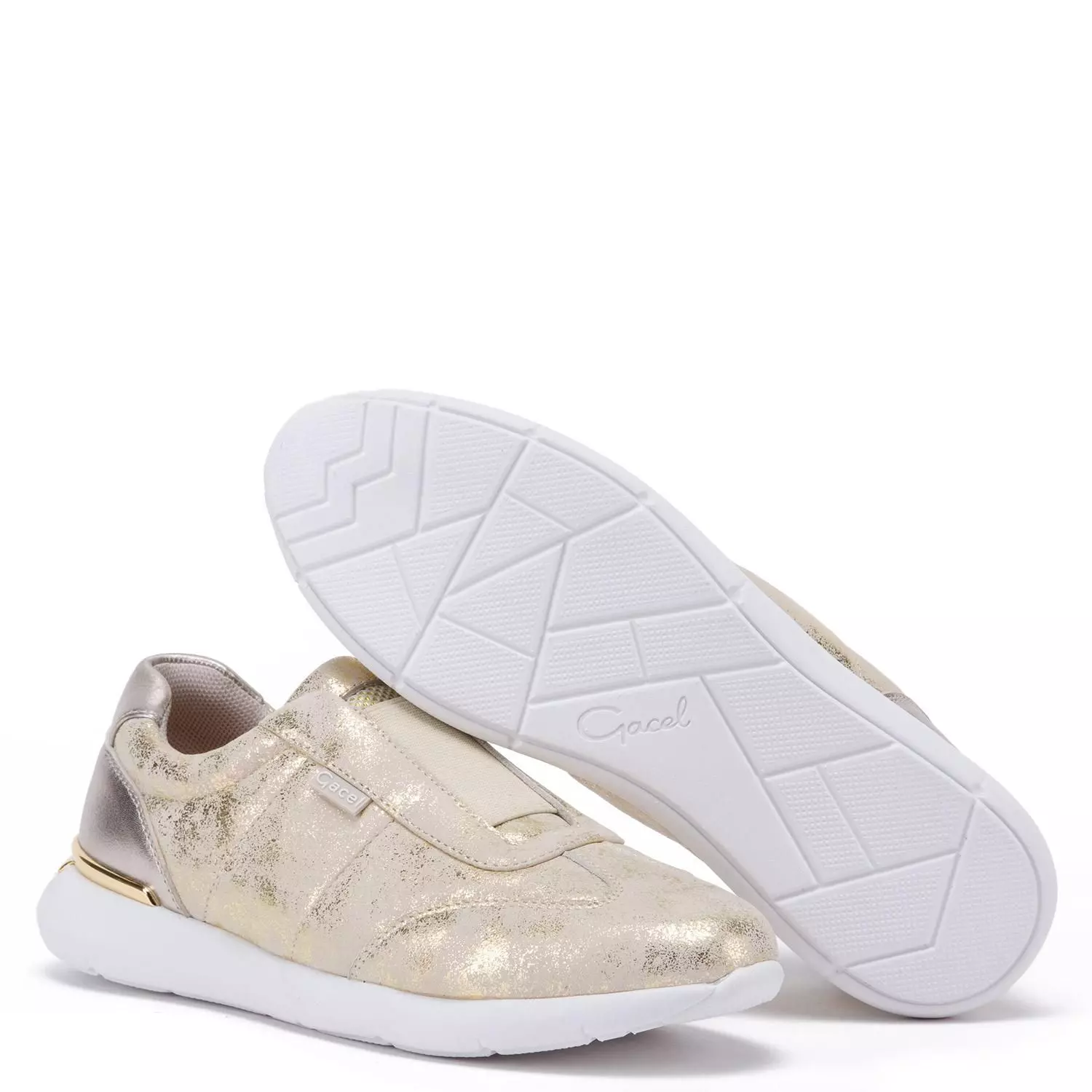 Zapatilla de cuero mujer Gacel dorado Steffy 0660631-3