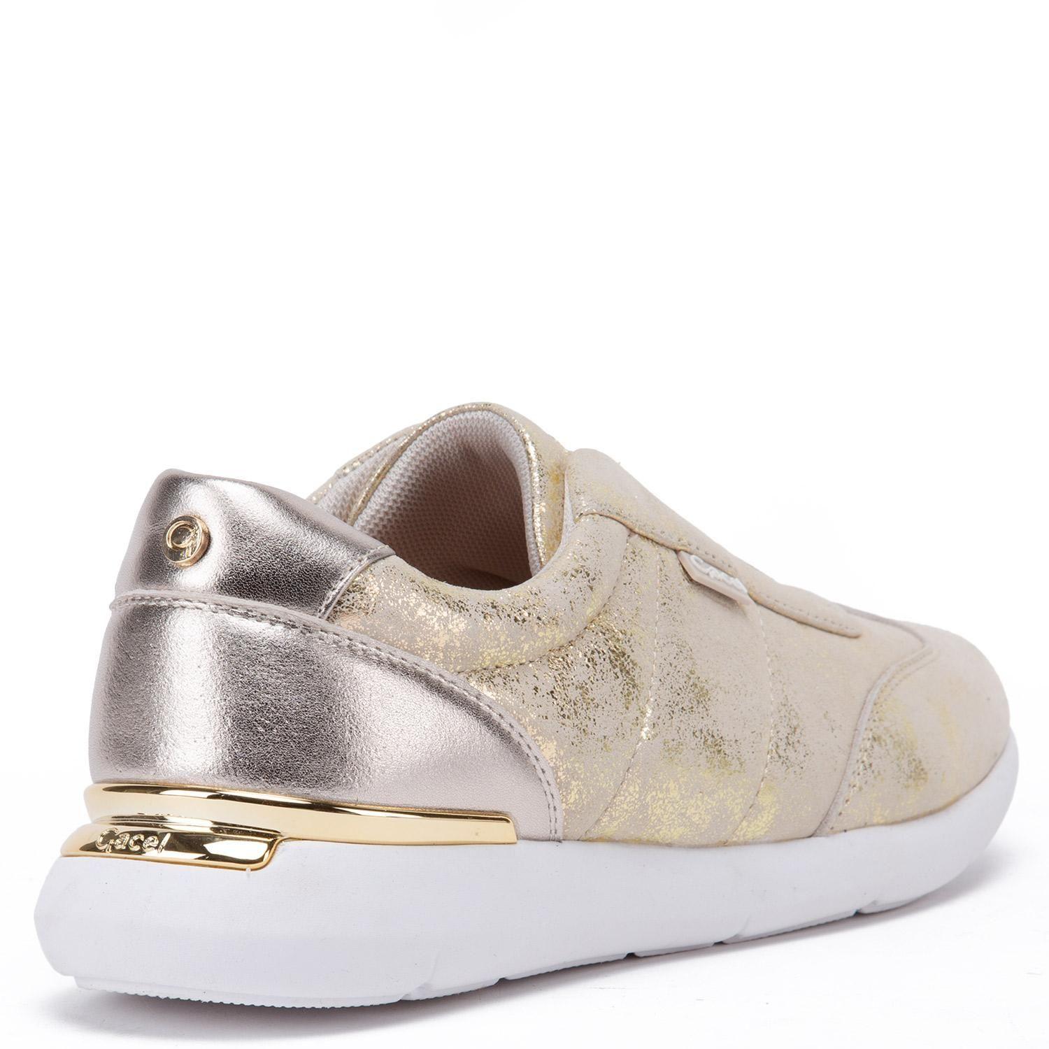 Zapatilla de cuero mujer Gacel dorado Steffy 0660631-4