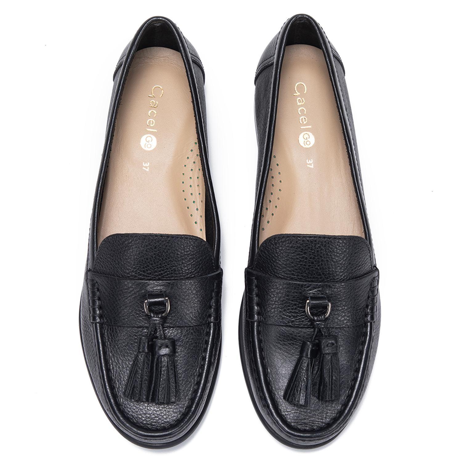 Mocasin de cuero mujer Gacel negro Siri 0661438-3