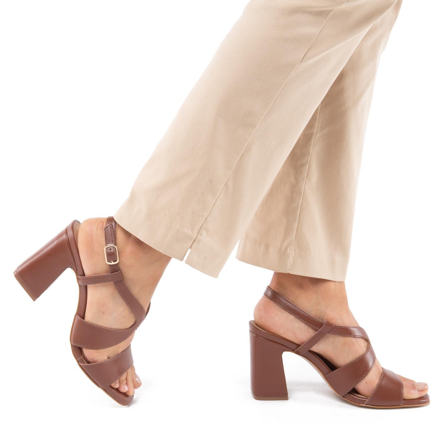 Sandalia de cuero mujer Gacel Chocolate Judith 0660443-1