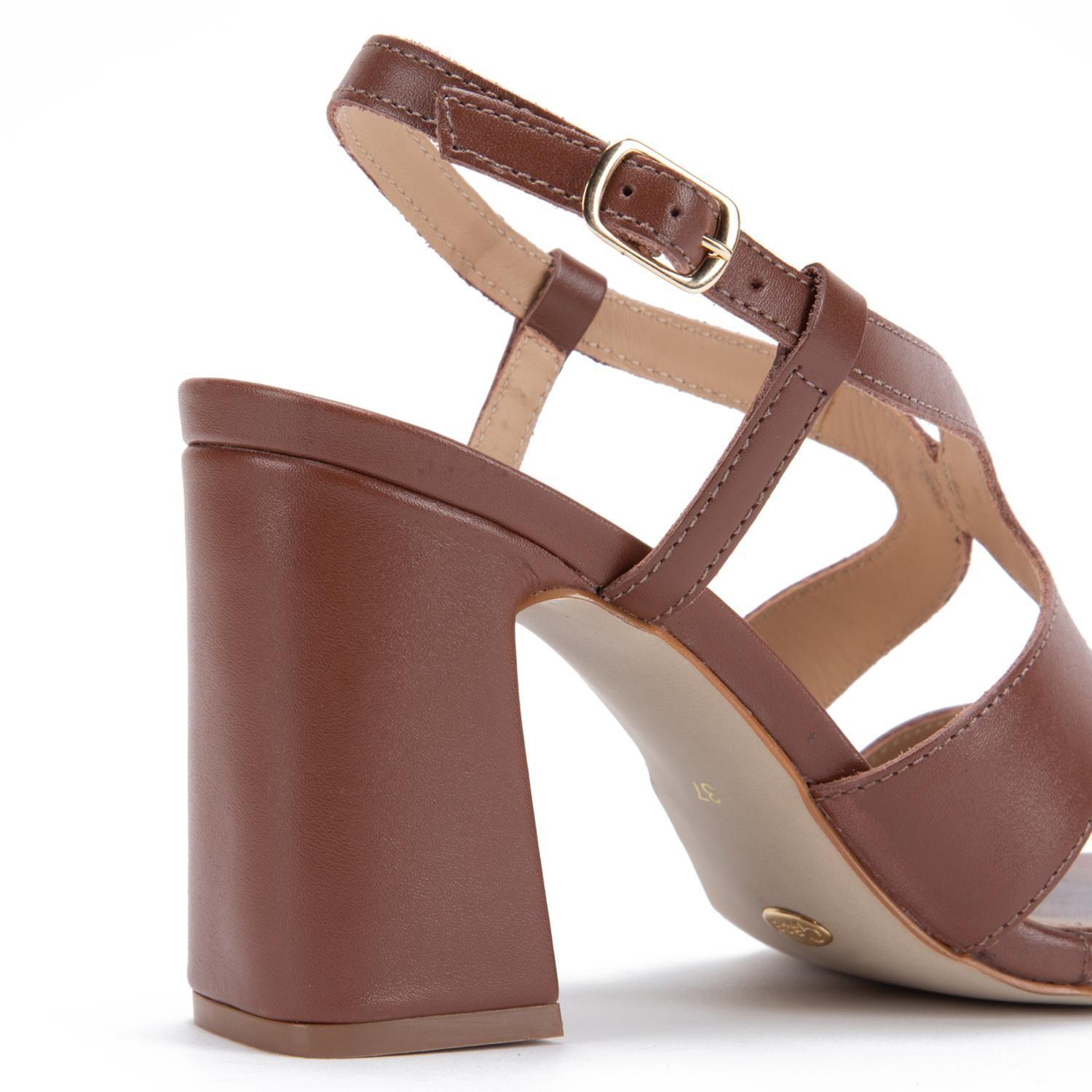 Sandalia de cuero mujer Gacel Chocolate Judith 0660443-3