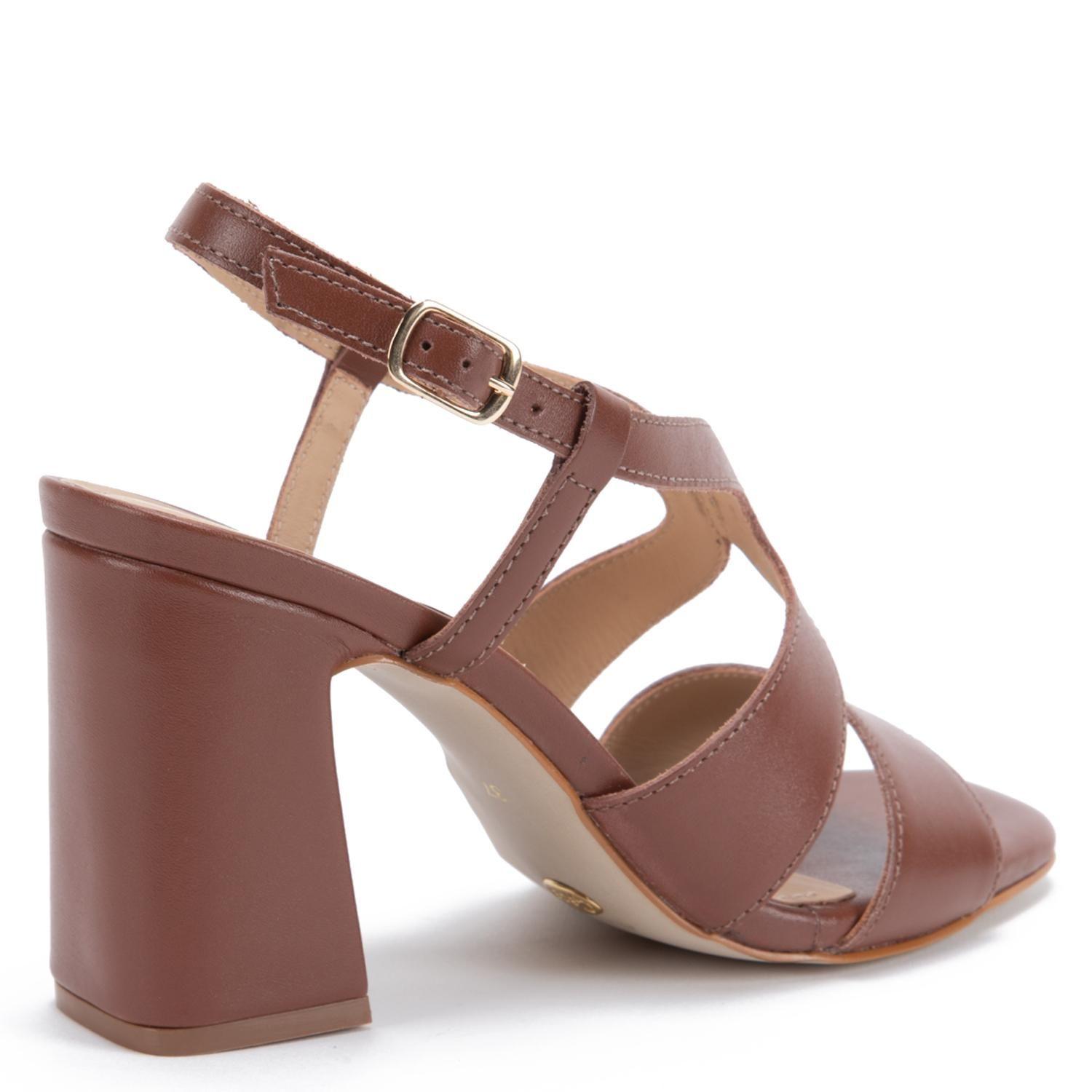 Sandalia de cuero mujer Gacel Chocolate Judith 0660443-4