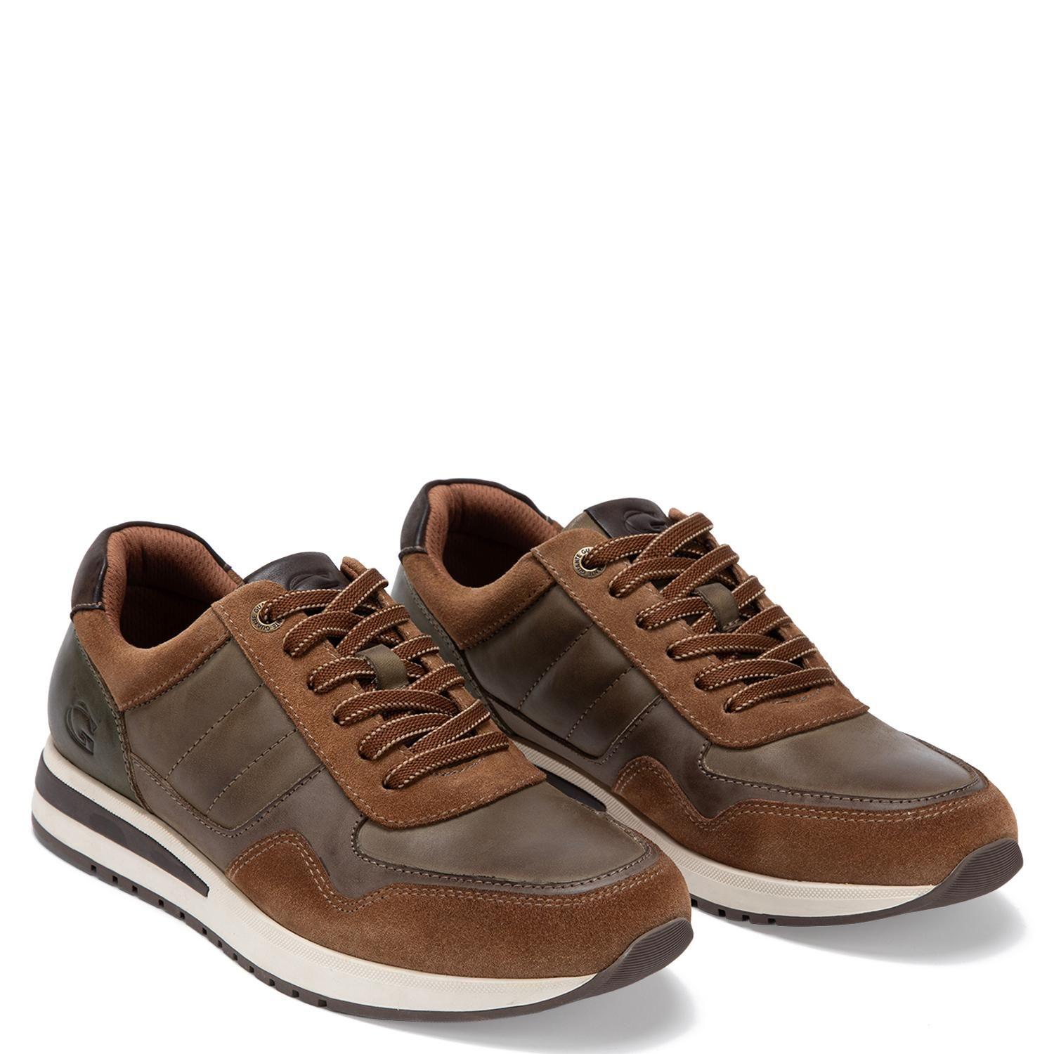 Zapatilla de cuero hombre Guante tost/olivo Pekin-3