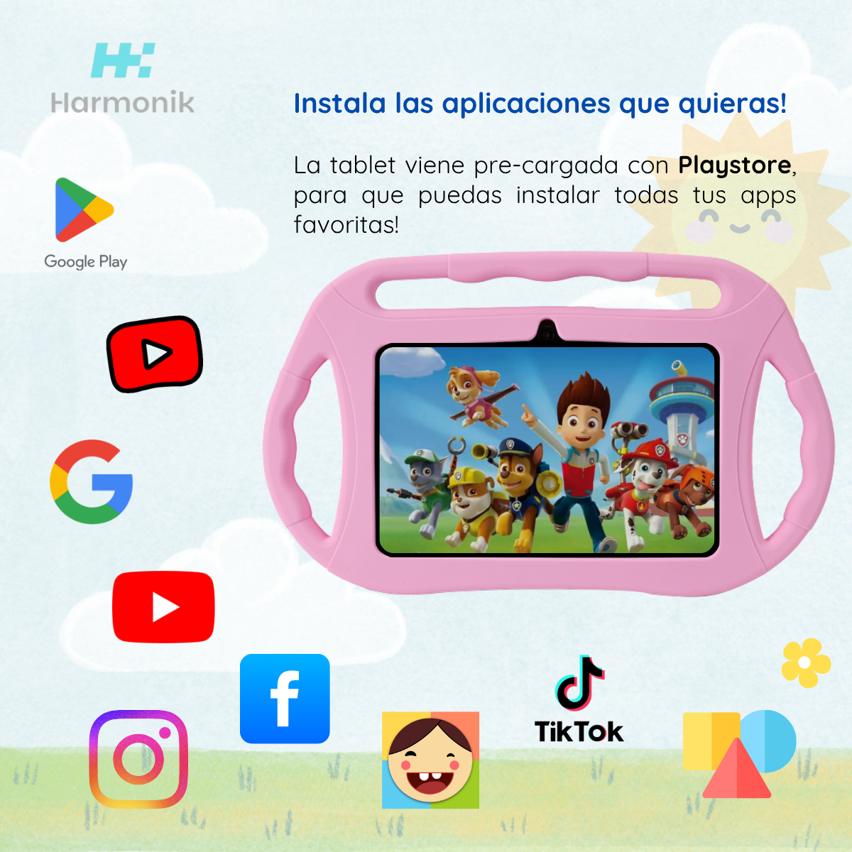 Tablet Para Ni os 7 Pulg 2G 32G Control Parental Wifi Playstore Veidoo V883 Rosa-2