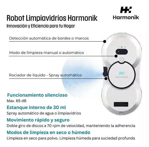 Robot Limpia Vidrios Aut nomo Inteligente Harmonik Hrc10 2800 Pa-3